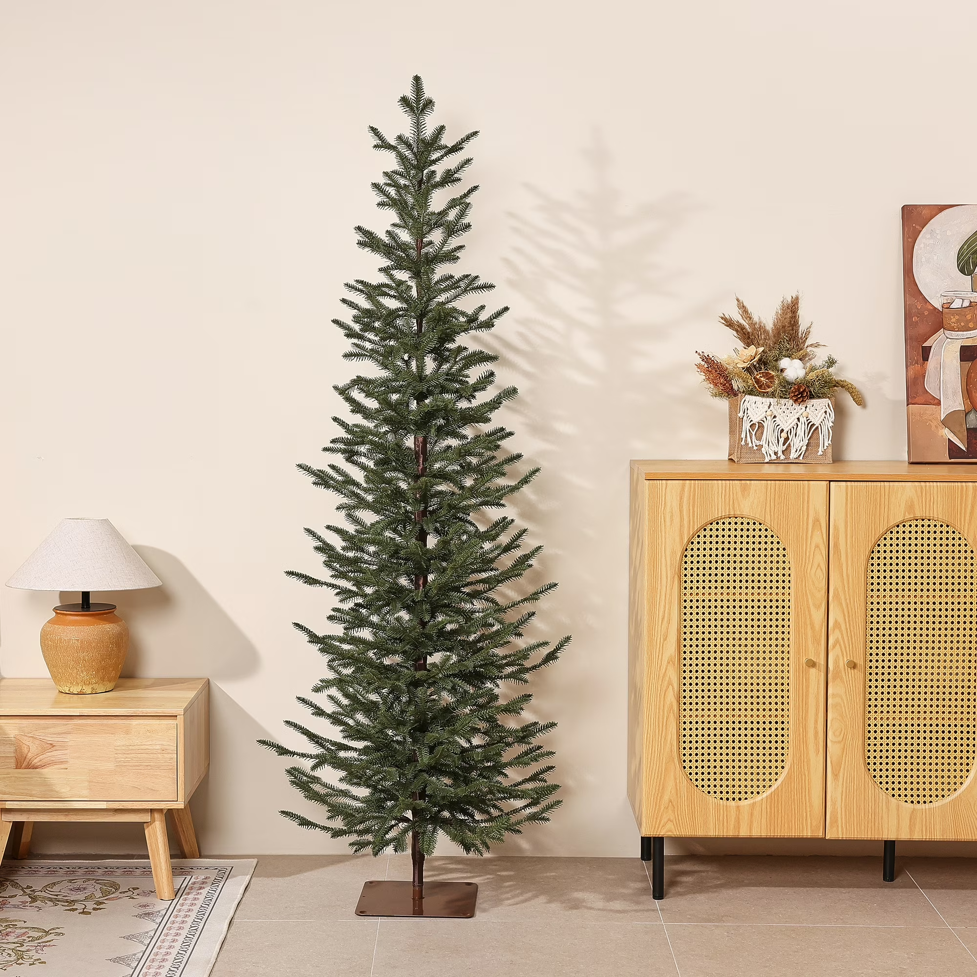 VeriNatural 6FT Artificial Christmas Tree Full PE Branches Real Pine Look Easy Setup Indoor Holiday Decor Stable Safe Classic Green