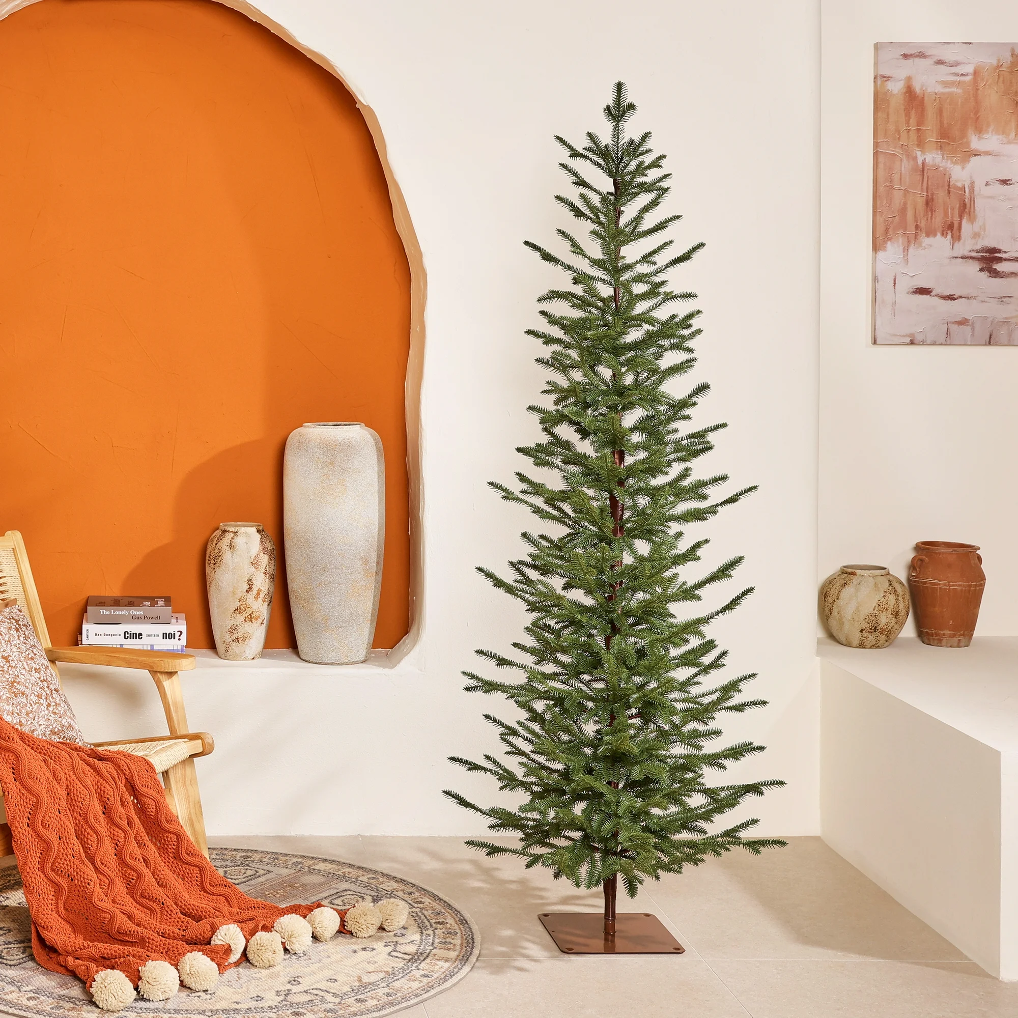 VeriNatural 6FT Artificial Christmas Tree Full PE Branches Real Pine Look Easy Setup Indoor Holiday Decor Stable Safe Classic Green