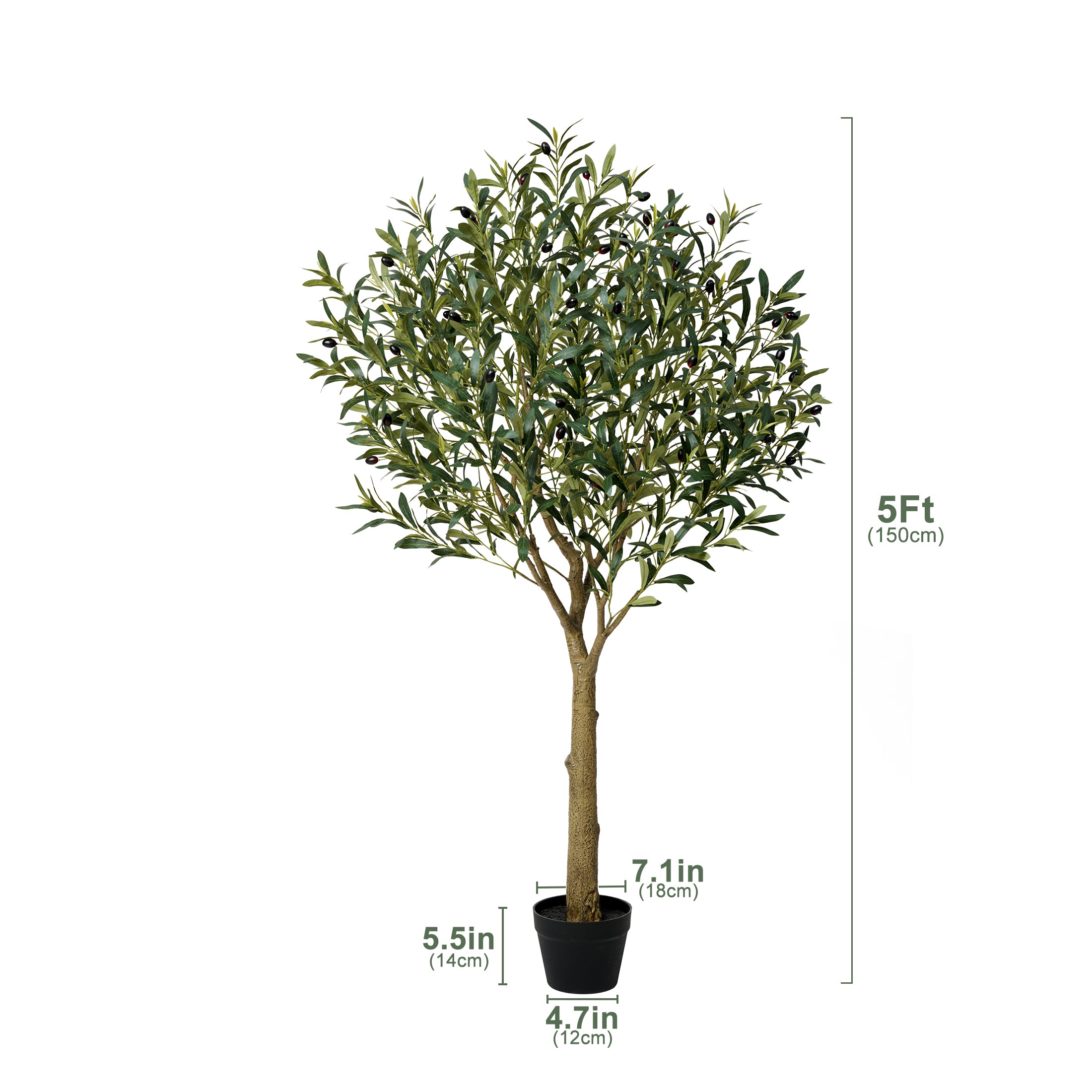 VeriNatural 5/6/7/8FT Artificial Olive Tree UV Resistant for Indoor & Outdoor (VN157)