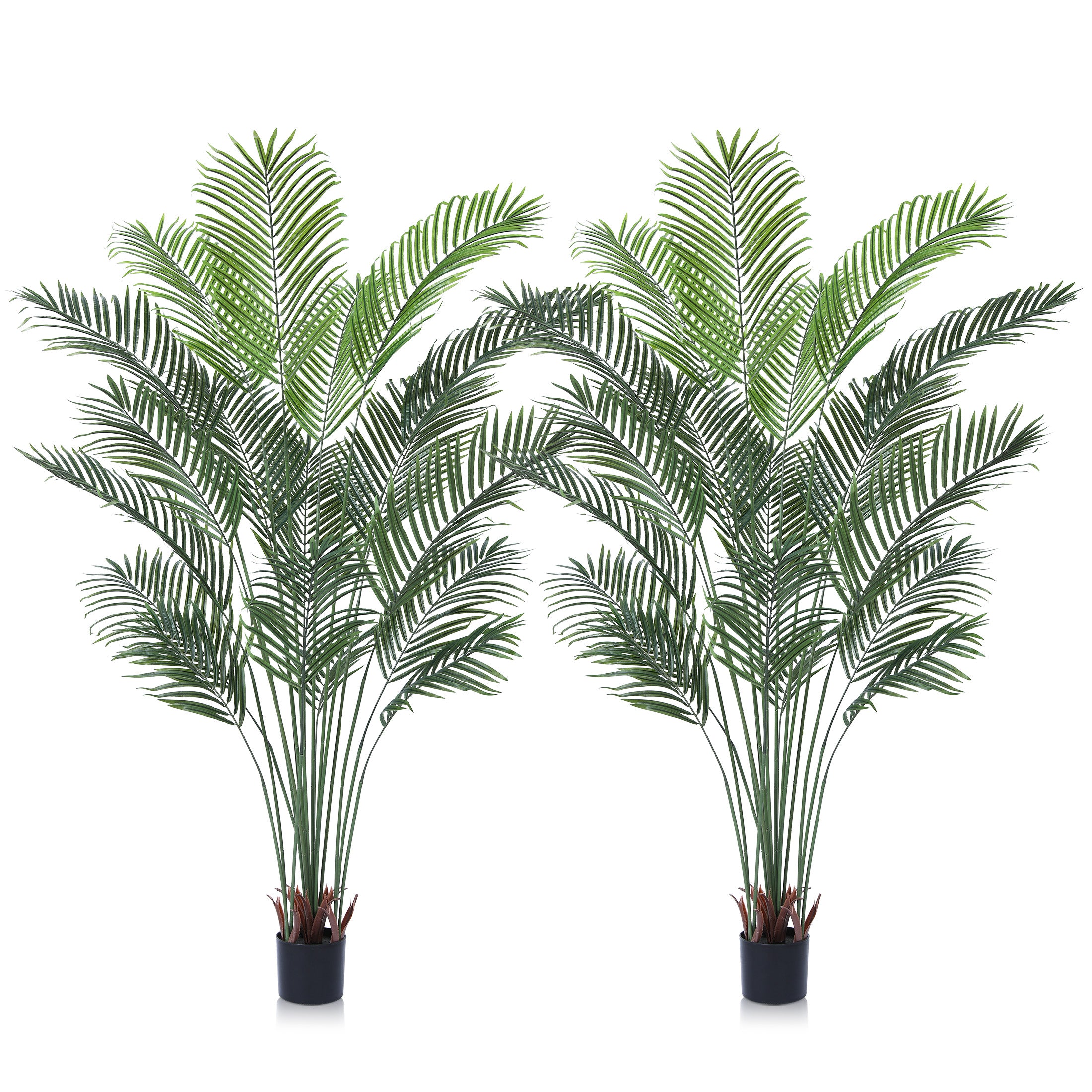 VeriNatural Artificial Palm Plant 4.6/5.3FT Fake Tropical Palm Tree, Perfect Faux Dypsis Lutescens Plants in Pot for Indoor Outdoor House Home Office Garden Modern Decoration Housewarming Gift,2Pcs