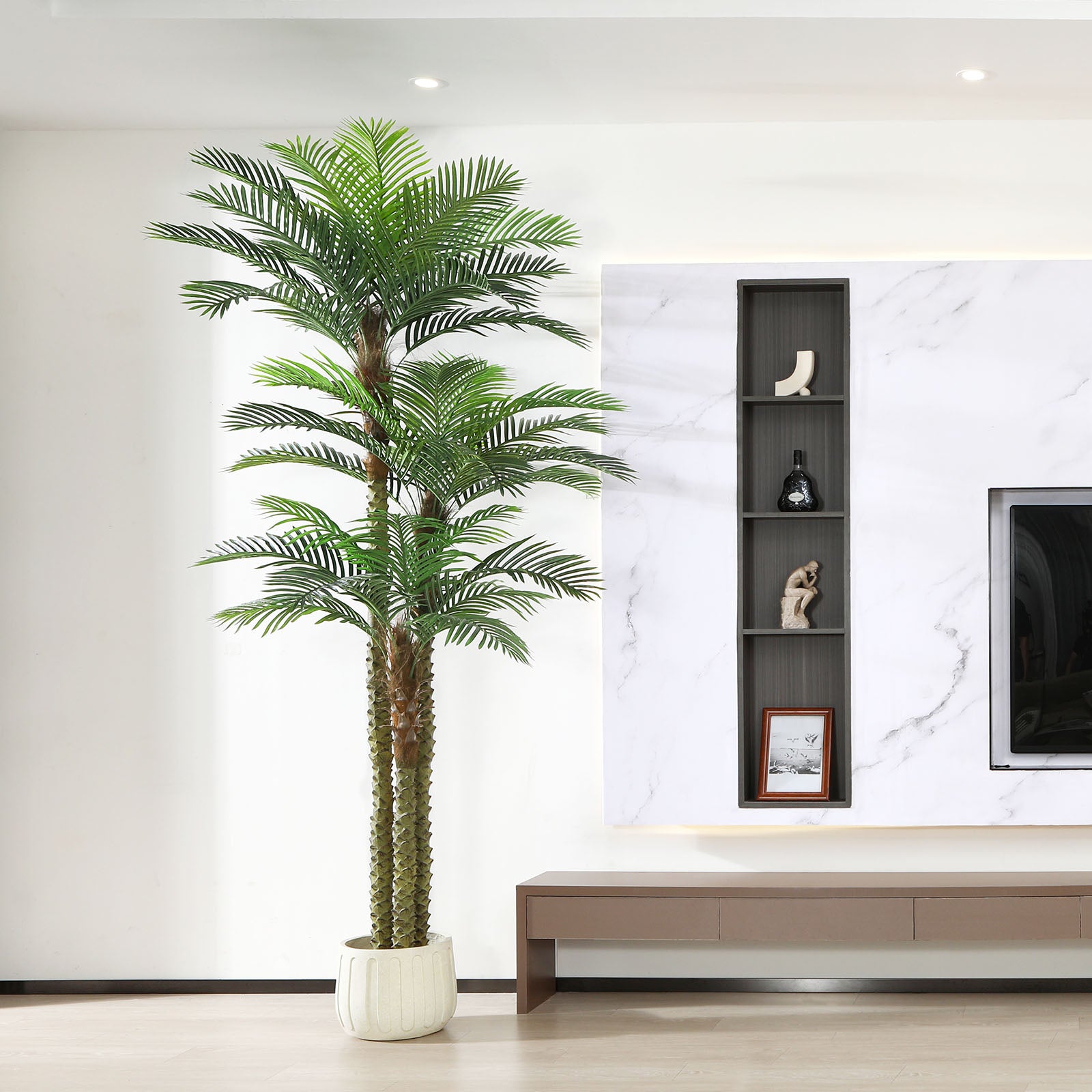 VeriNatural 10FT Outdoor Artificial Palm Tree β Tall UV-Resistant Golden Cane for Patio, Poolside & Indoor Decor | Large Faux Tropical Tree