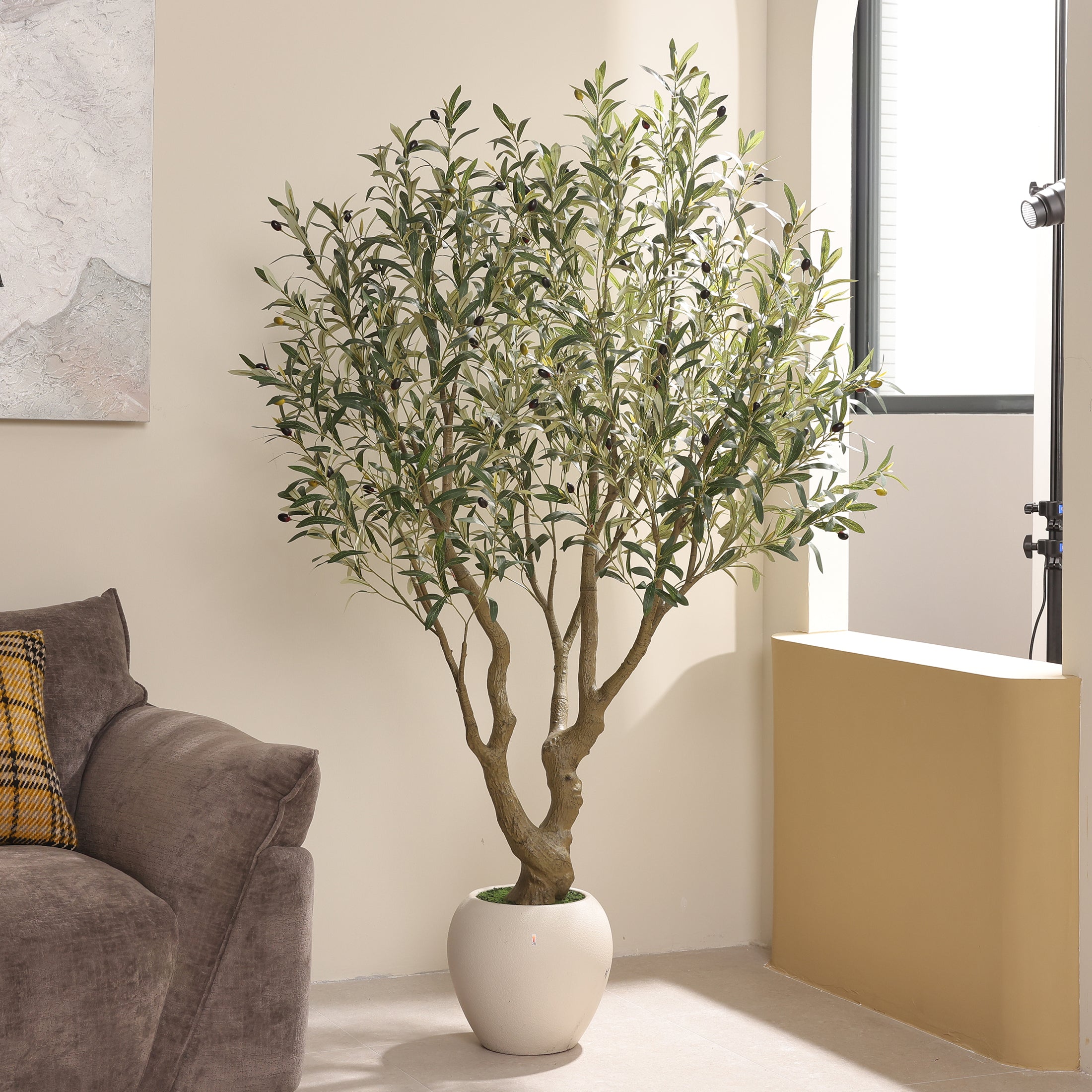 VeriNatural 6/7/8FT Artificial Olive Tree ๐ฟ Tall Faux Plant for Indoor & Outdoor Decor | Modern Home, Office & Patio Greenery (8FT-Pot Medium Available)