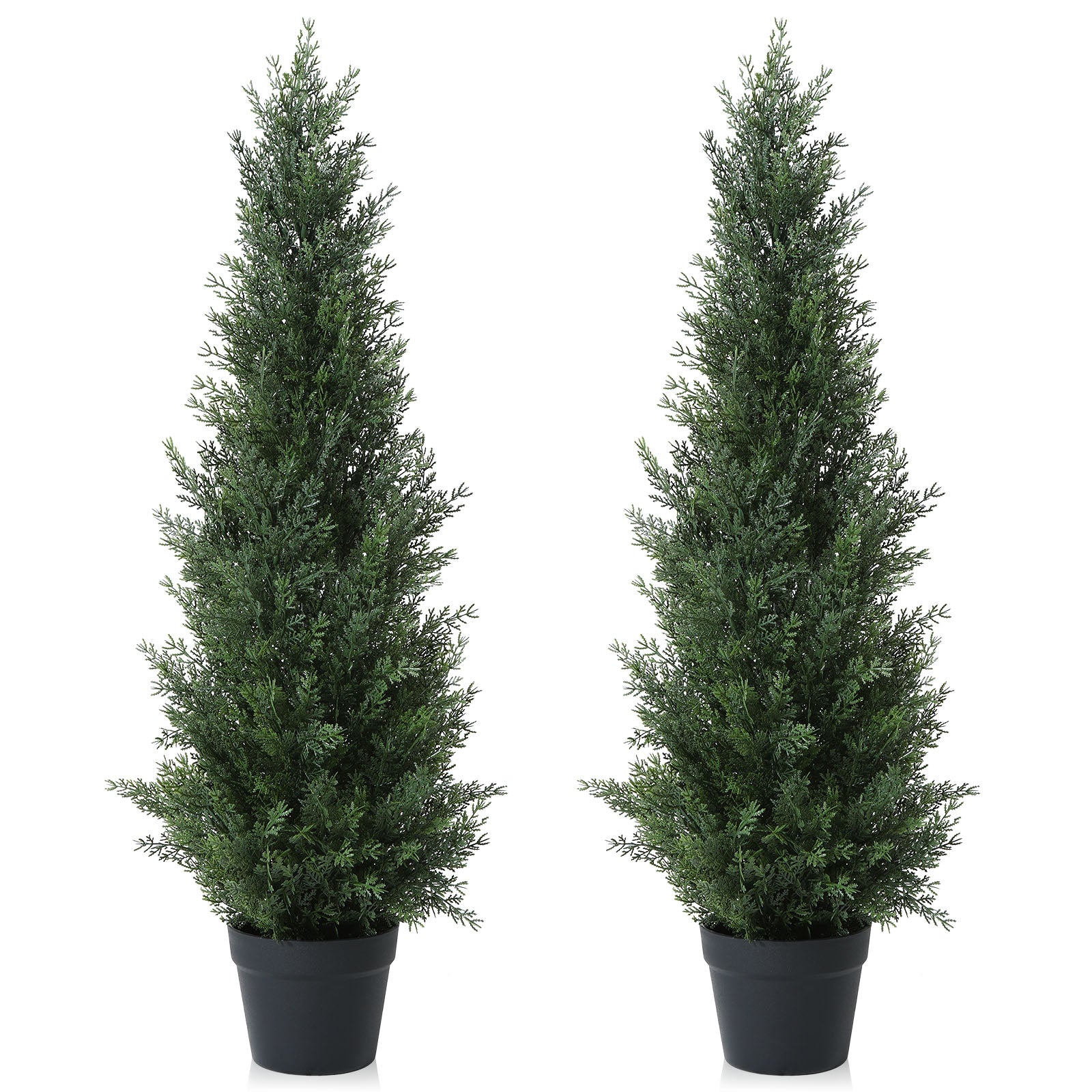 Set of 2 VeriNatural 3/4/5FT Fir Tree Christmas Decor, Artificial Cedar Trees for Home Porch Decor