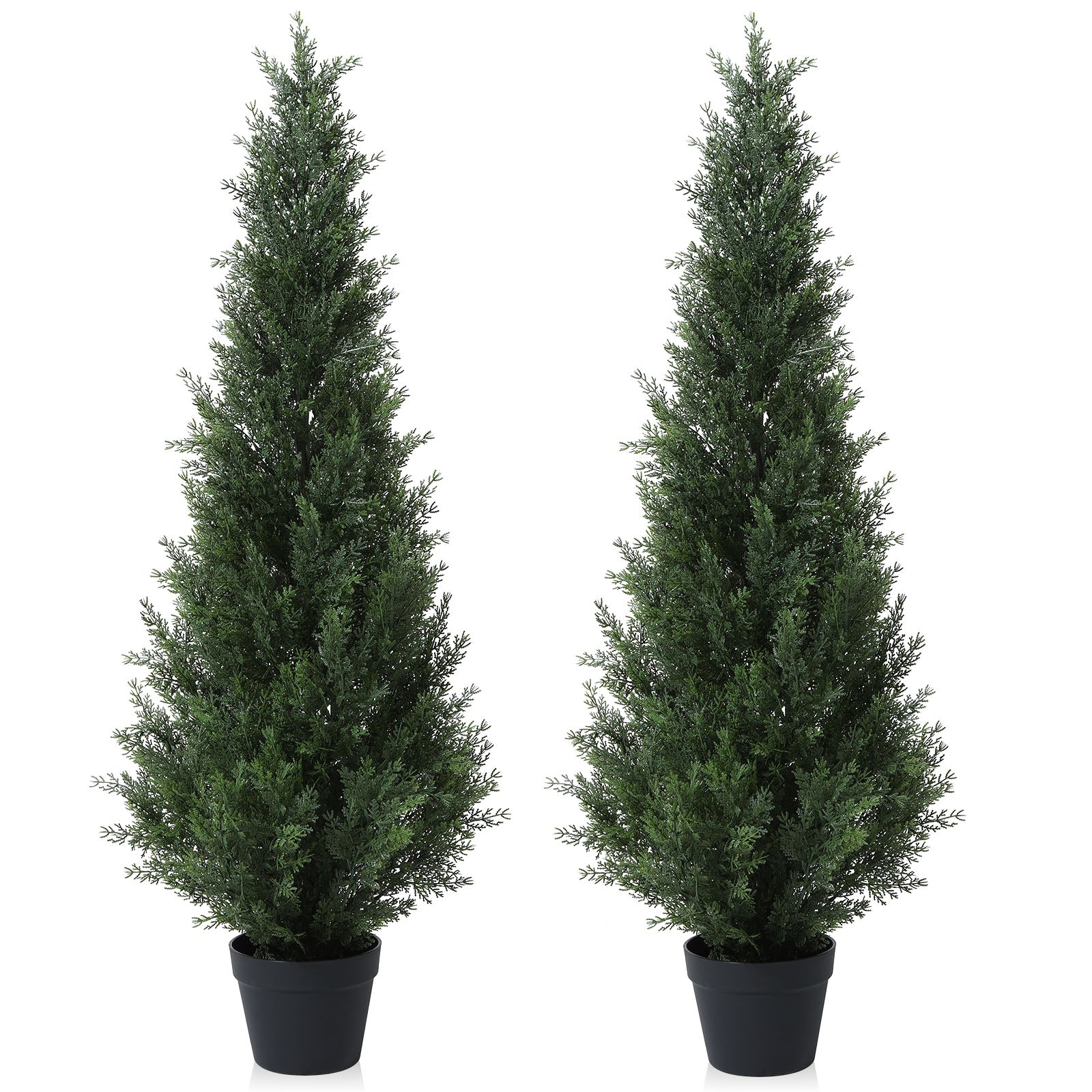 Set of 2 VeriNatural 3/4/5FT Fir Tree Christmas Decor, Artificial Cedar Trees for Home Porch Decor