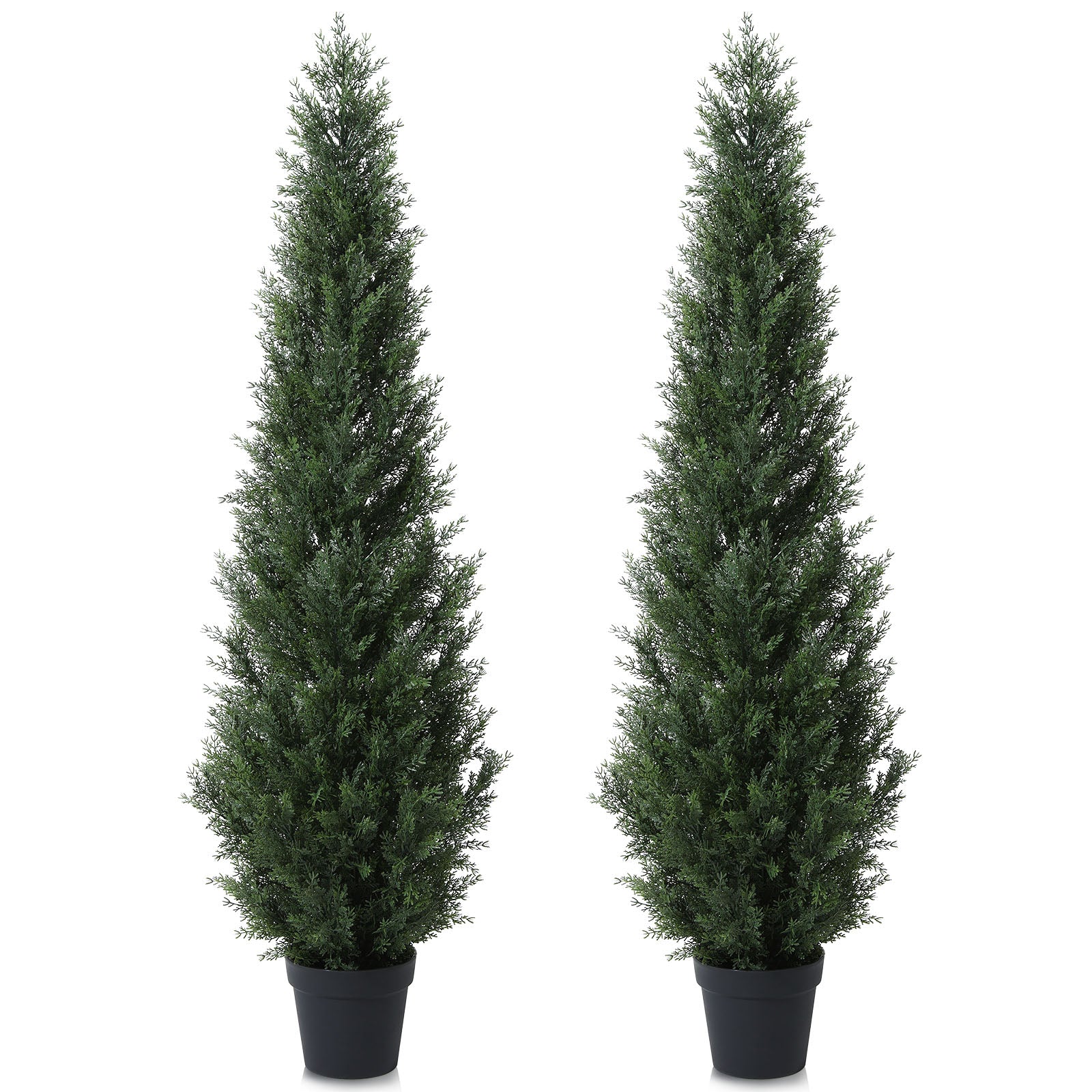 Set of 2 VeriNatural 3/4/5FT Fir Tree Christmas Decor, Artificial Cedar Trees for Home Porch Decor