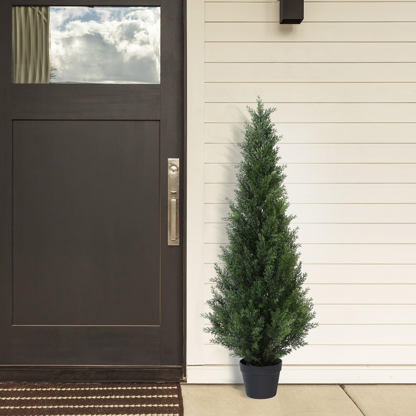 Set of 2 VeriNatural 3/4/5FT Fir Tree Christmas Decor, Artificial Cedar Trees for Home Porch Decor