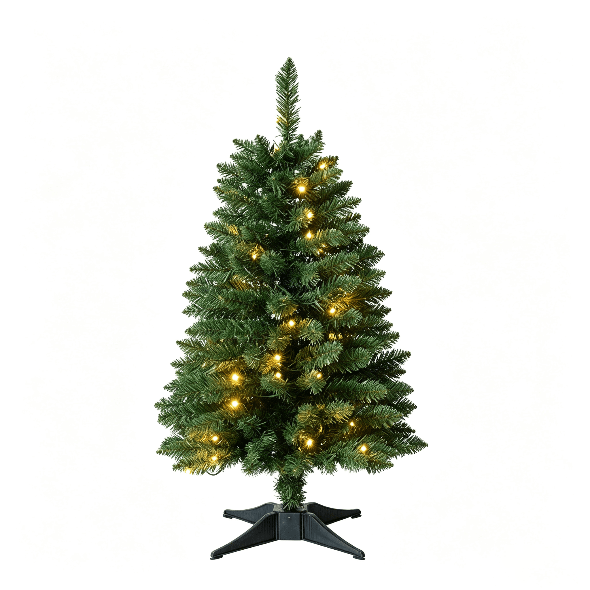 DR.Planzen 3FT Mini Pre Lit Christmas Tree - Artificial Tabletop Xmas Tree with 50 LED Lights, 8 Lighting Modes, 160 PVC Branches for Home Office Apartment Holiday Decorations