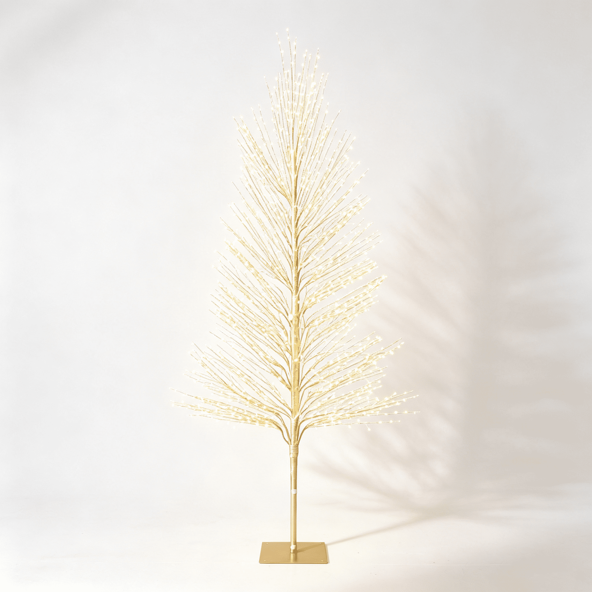 DR.Planzen 6FT Pre-Lit Twisted LED Christmas Tree, Golden Warm White Lighted Spiral Tree with Breathing Flash, Indoor & Outdoor Holiday Decor