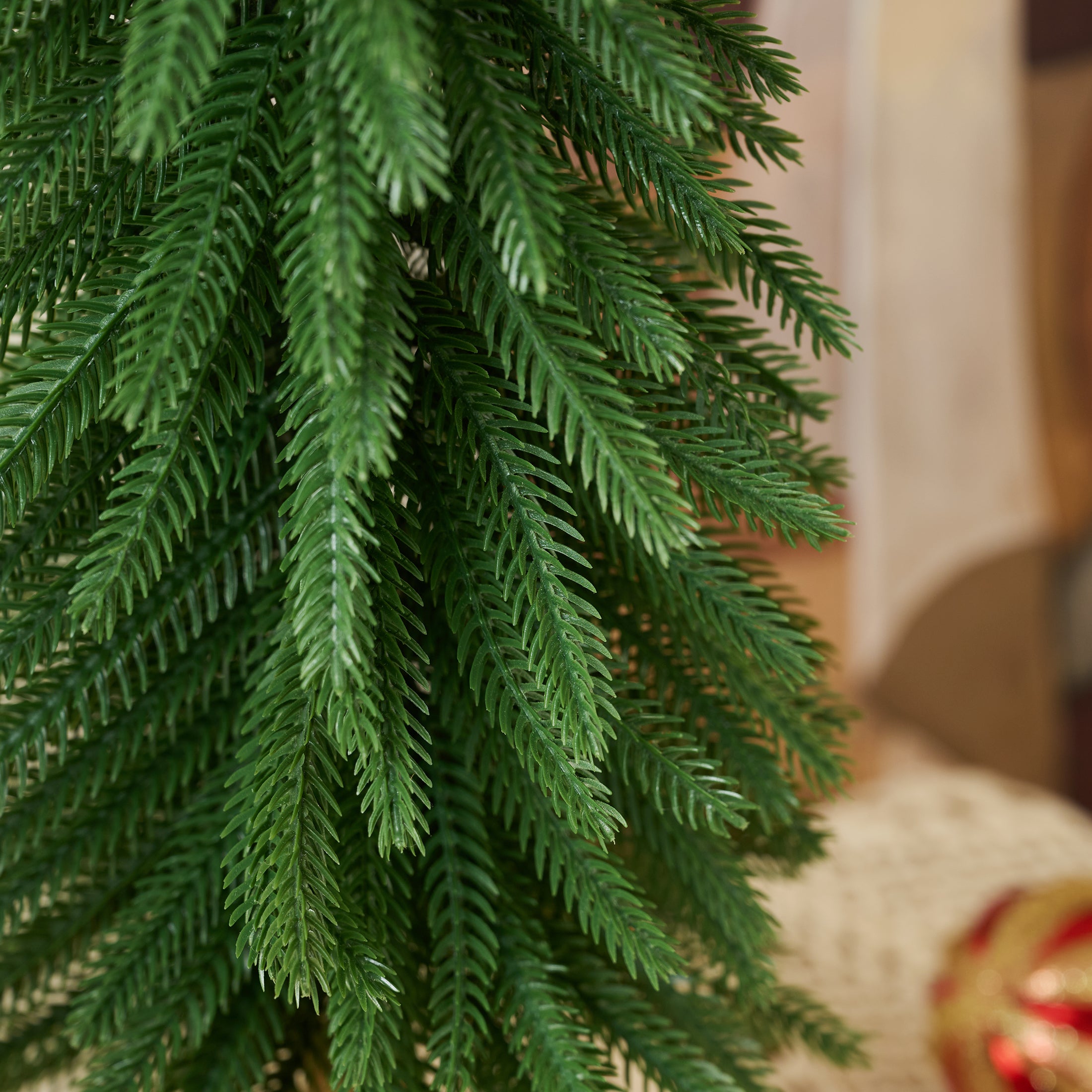VeriNatural Mini Pine Tree 2-Pack – 19 Inch Tabletop Christmas Trees with Wood Base, Green & Snowy White PE Artificial Mini Trees for Mantel, Shelf, Office & Christmas Home Decor
