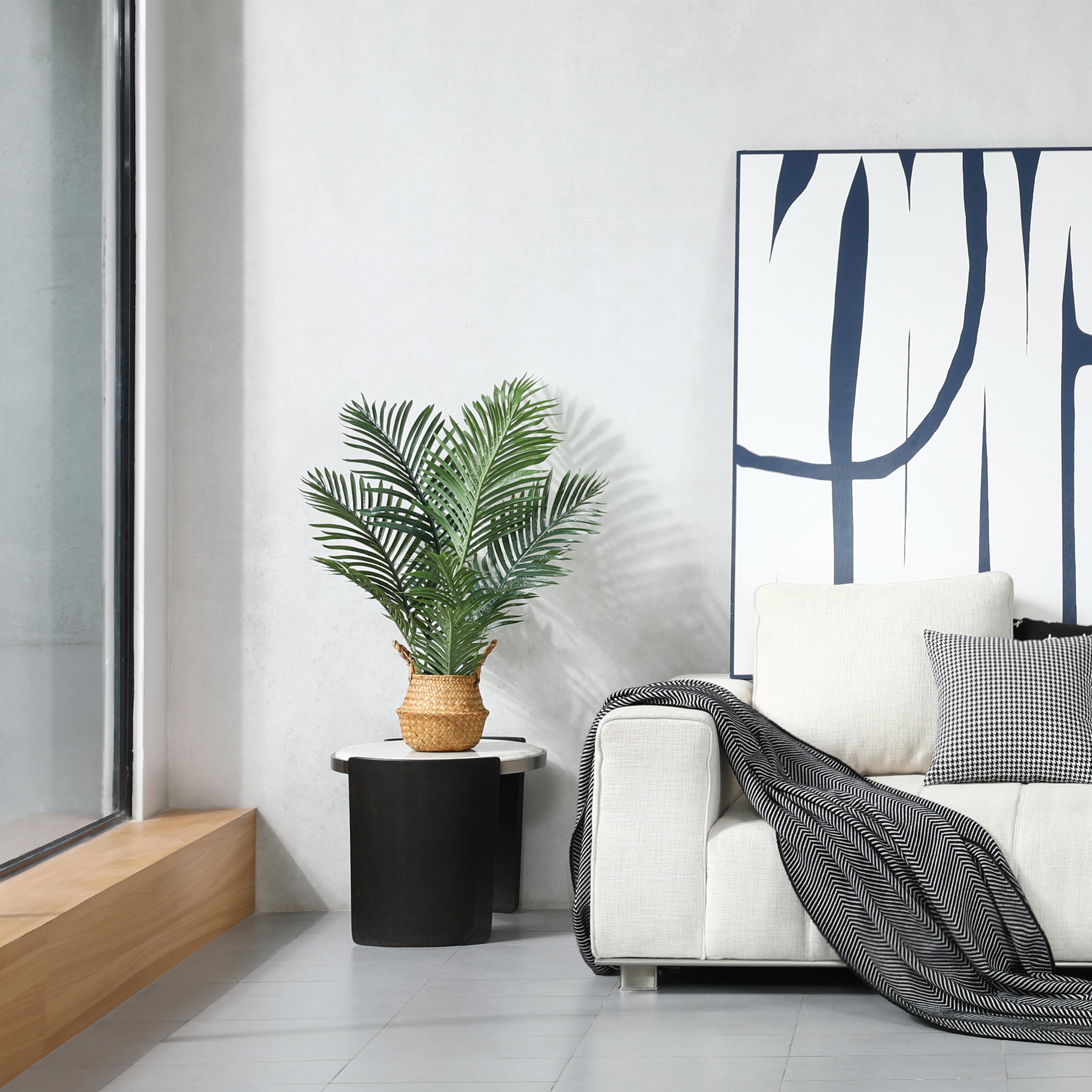 VeriNatural 3FT Artificial Palm Tree – Faux Greenery for Indoor & Outdoor Home Decor (Basic Pot Included, Woven Basket Not Included)