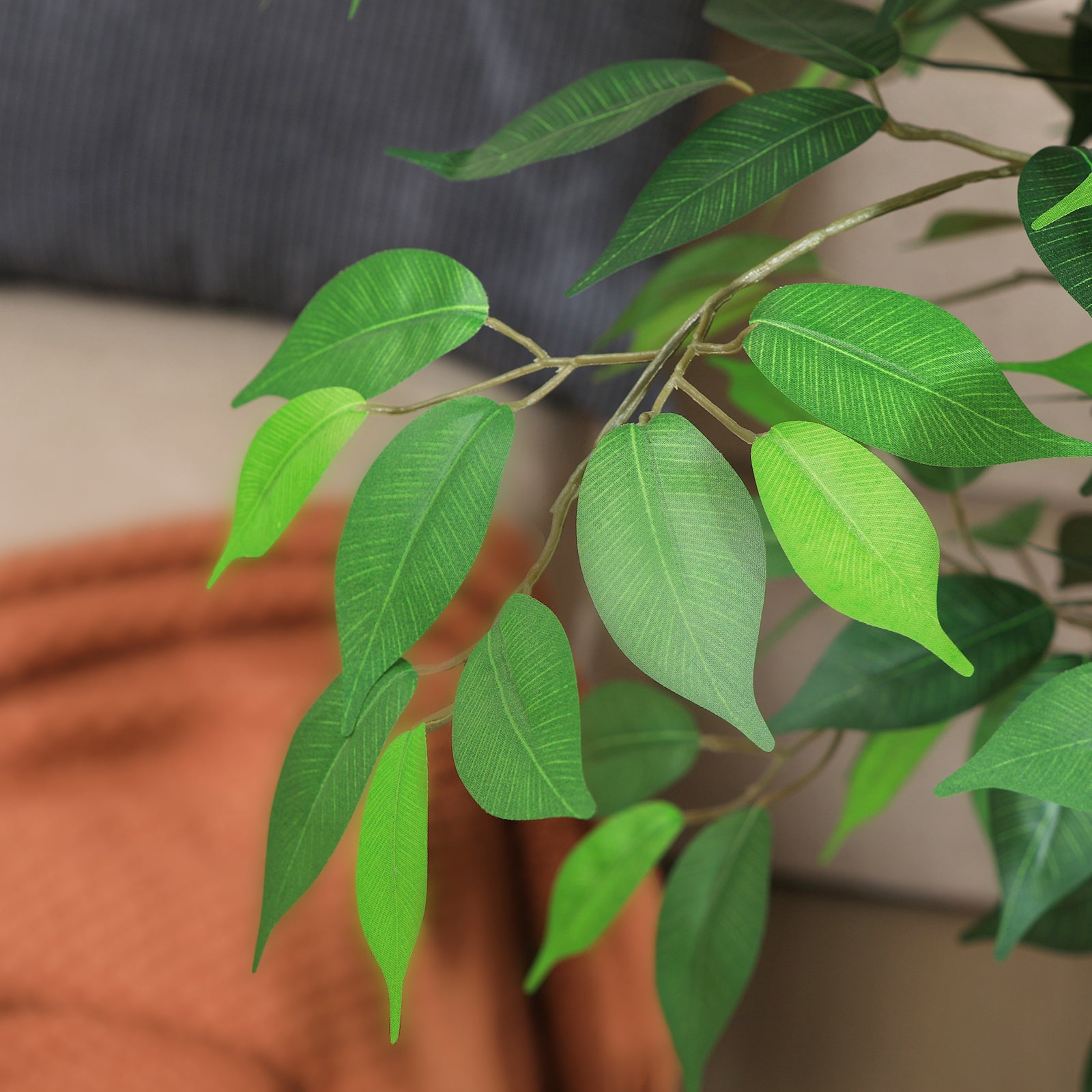 VeriNatural 4/5/6/7FT Faux Ficus Tree – Indoor Plant Decor with Natural Wood Trunk