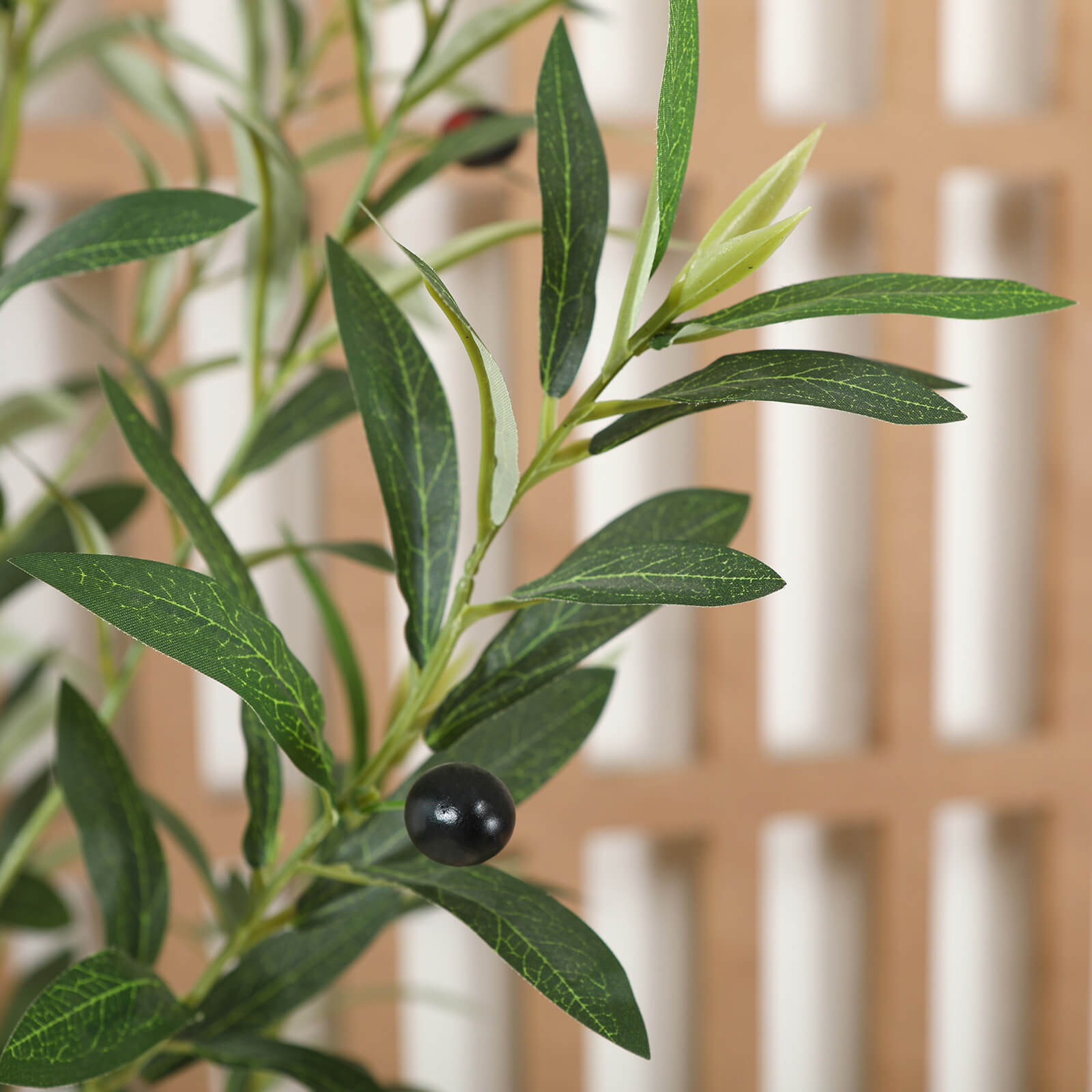 VeriNatural 4/5/6/7FT Artificial Olive Tree with Black Planter for Indoor