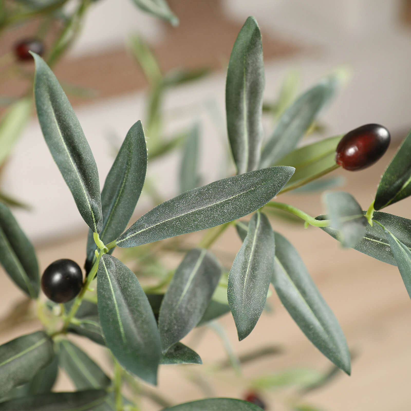 VeriNatural 6/7FT Artificial Silk Olive Tree with White/Brown Taper Planter for Indoor