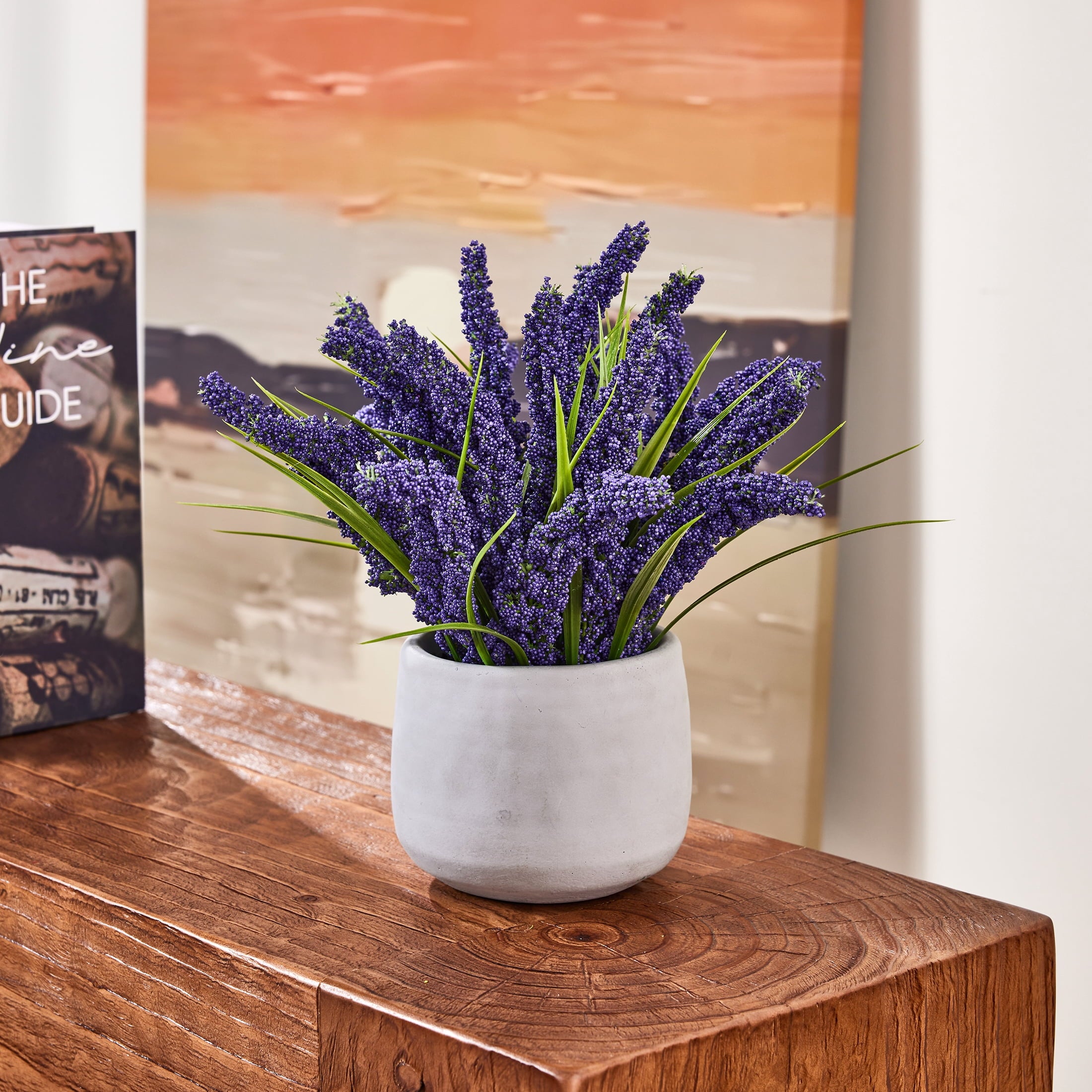 DR.Planzen 12in Artificial Lavender Plant in White Pot Faux Lavender Flowers Fake Lavender Plant, 21 Stems 42 Leaves Dense Realistic Purple Artificial Flowers for Farmhouse Home Bathroom Desk Decor