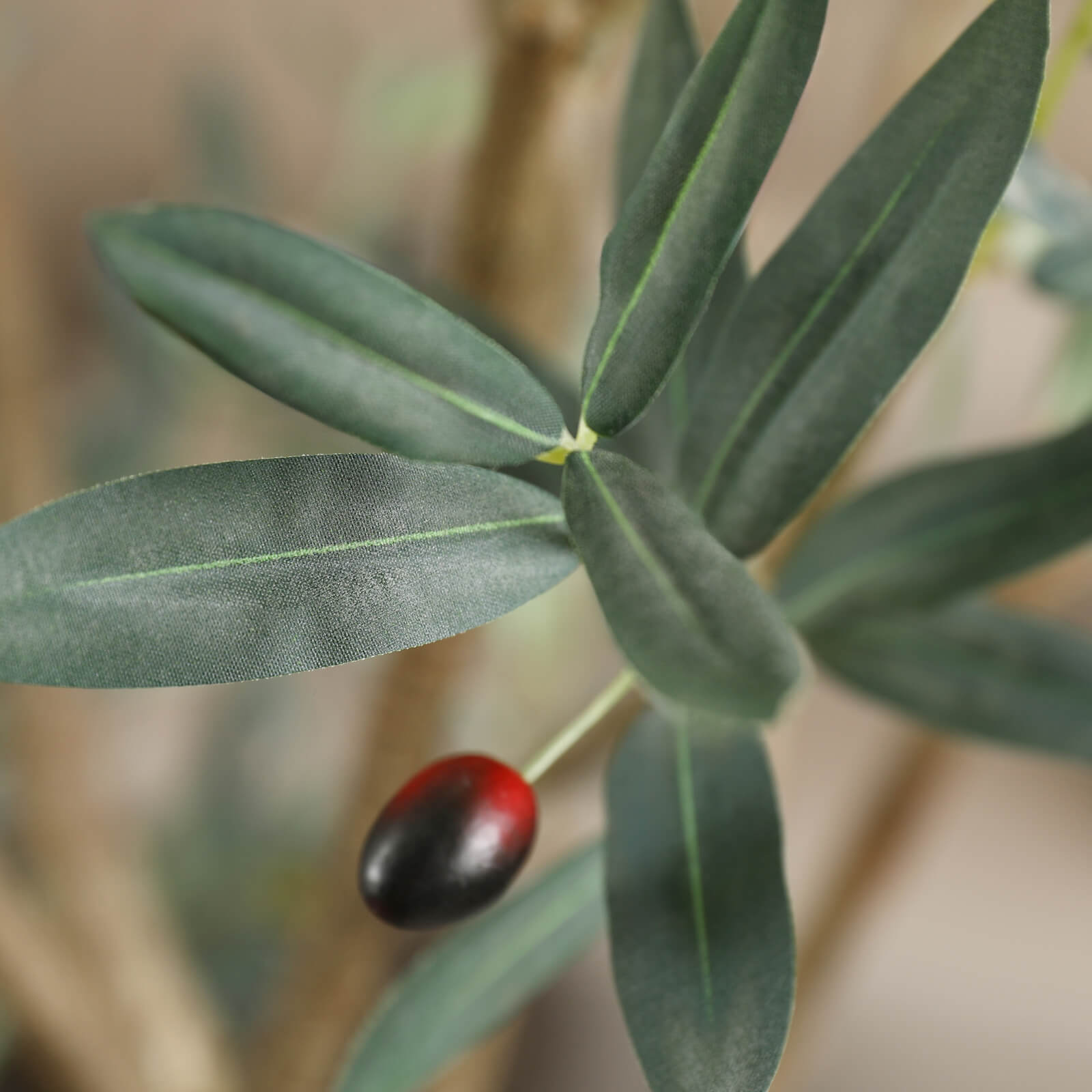 VeriNatural 8FT Artificial Olive Tree with Gray Cylinder Planter for Indoor & Outdoor