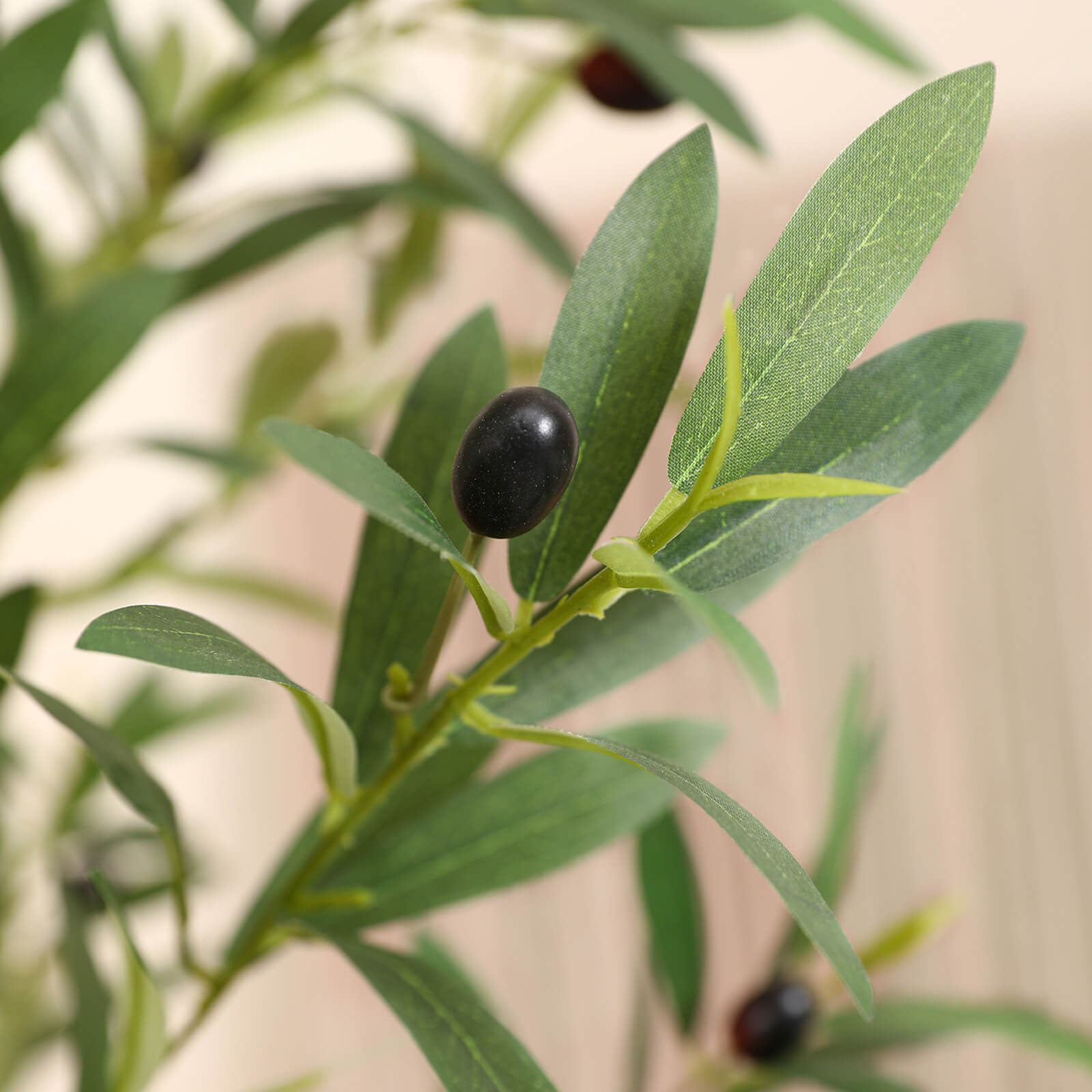 VeriNatural 6/7FT Large Artificial Potted Olive Tree with White/Brown Taper Planter for Indoor