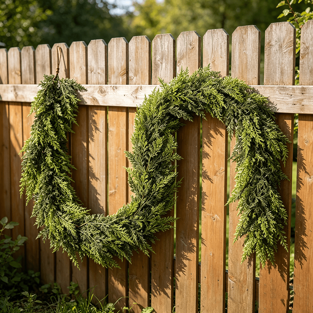 DR.Planzen 2 Pack 6FT Norfolk Pine Garland, 600 PE Tips Christmas Garland, Faux Greenery Garland, Artificial Pine Garland, Christmas Greenery for Fireplace Mantel Table Stairs Indoor Decor
