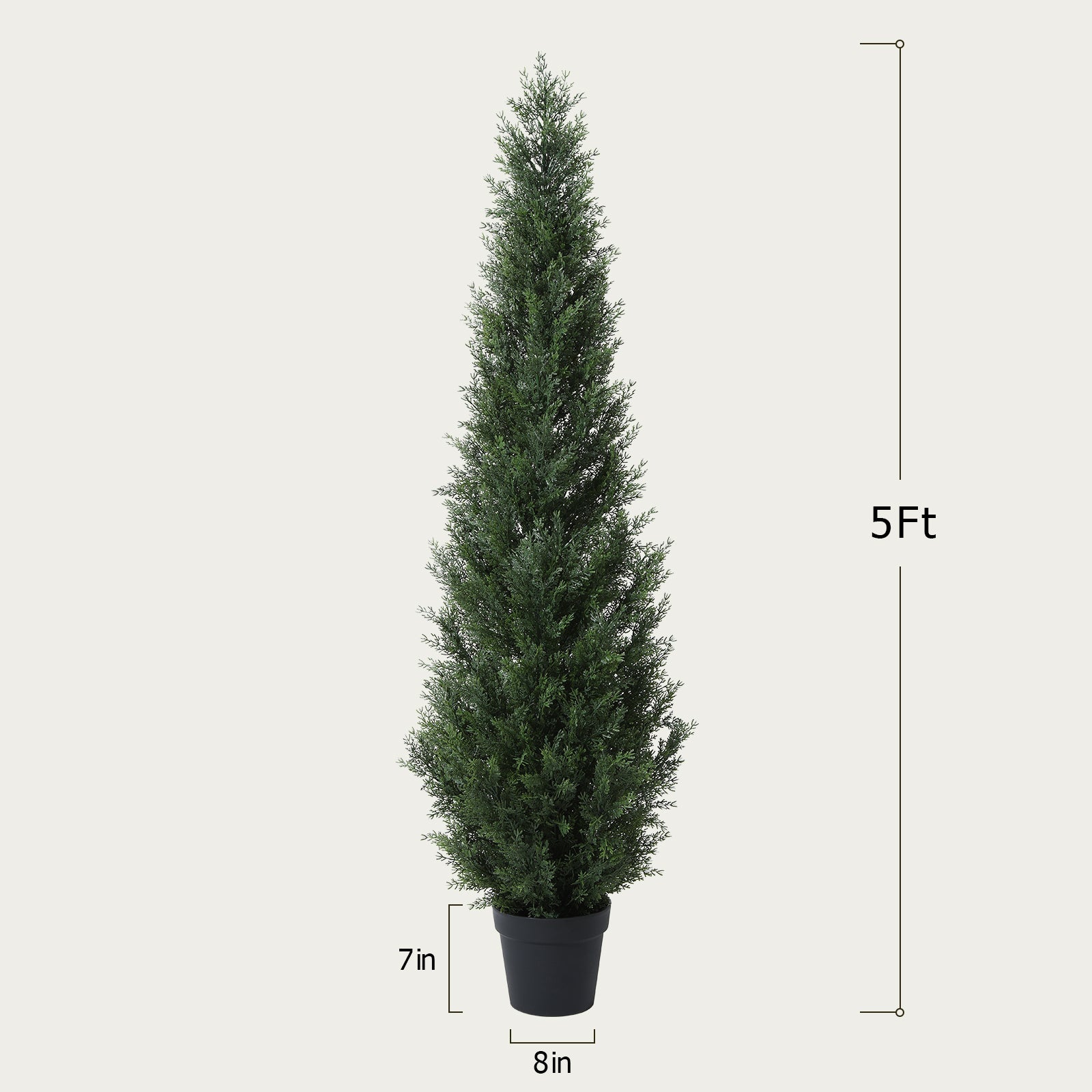 Set of 2 VeriNatural 3/4/5FT Fir Tree Christmas Decor, Artificial Cedar Trees for Home Porch Decor