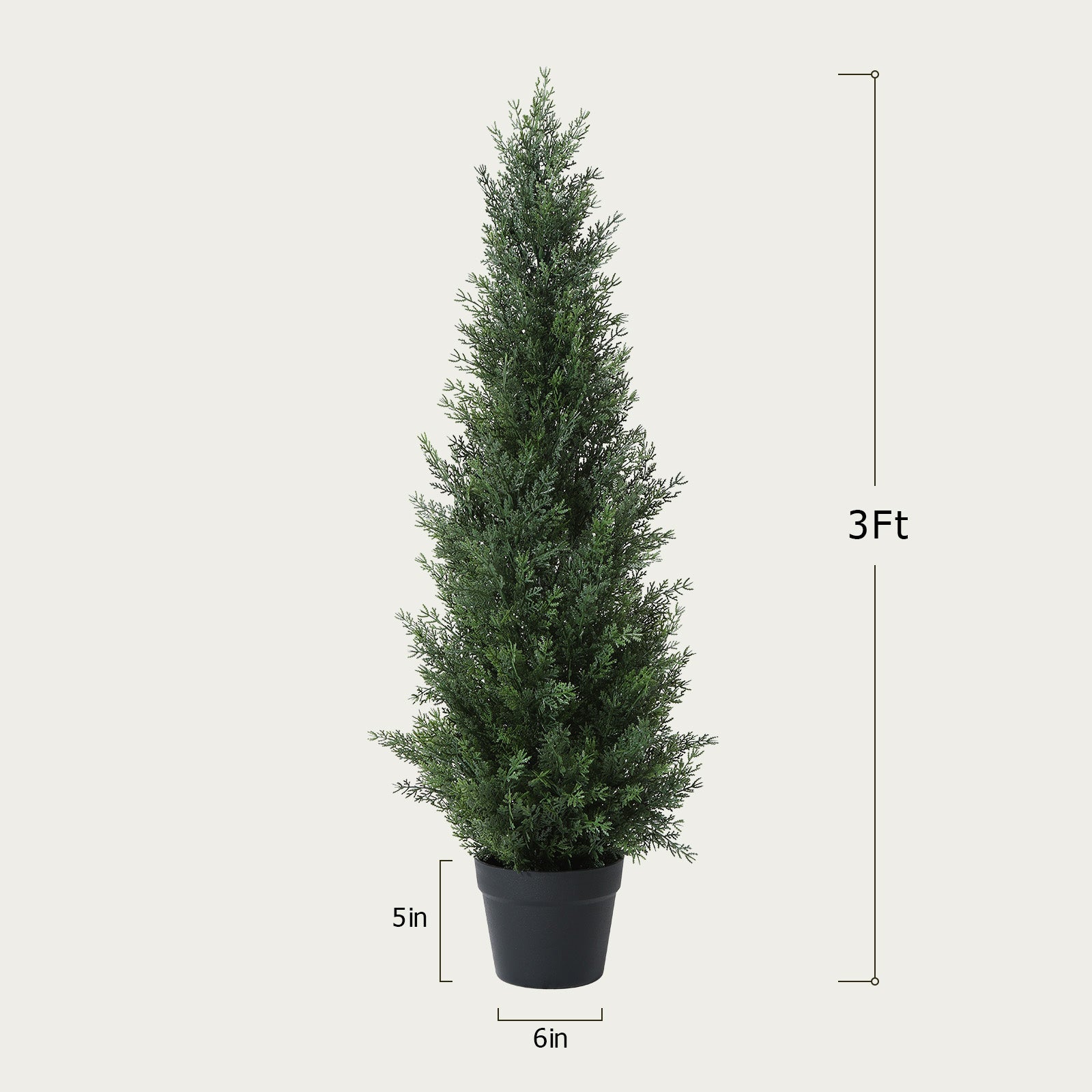 Set of 2 VeriNatural 3/4/5FT Fir Tree Christmas Decor, Artificial Cedar Trees for Home Porch Decor