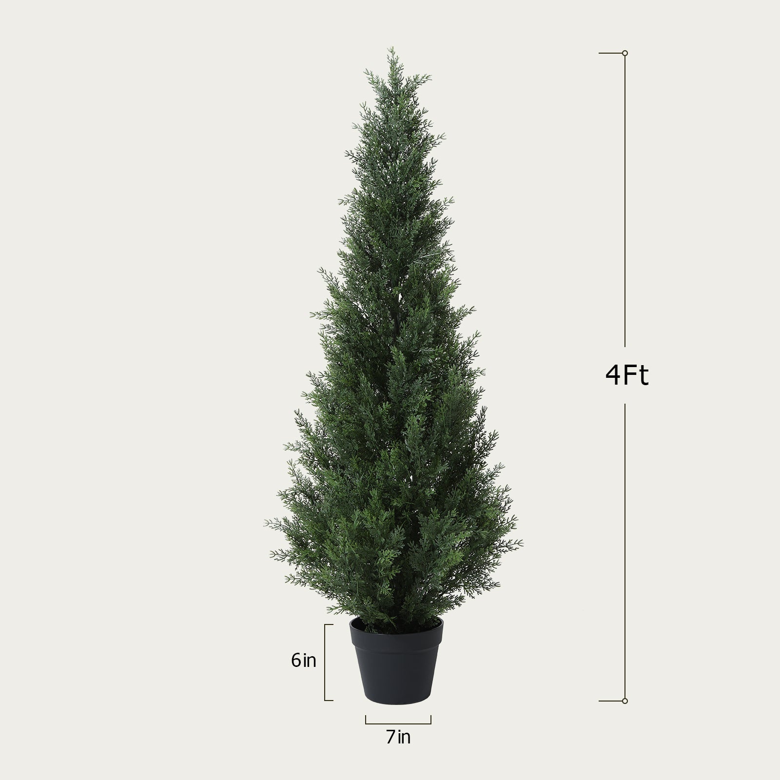 Set of 2 VeriNatural 3/4/5FT Fir Tree Christmas Decor, Artificial Cedar Trees for Home Porch Decor