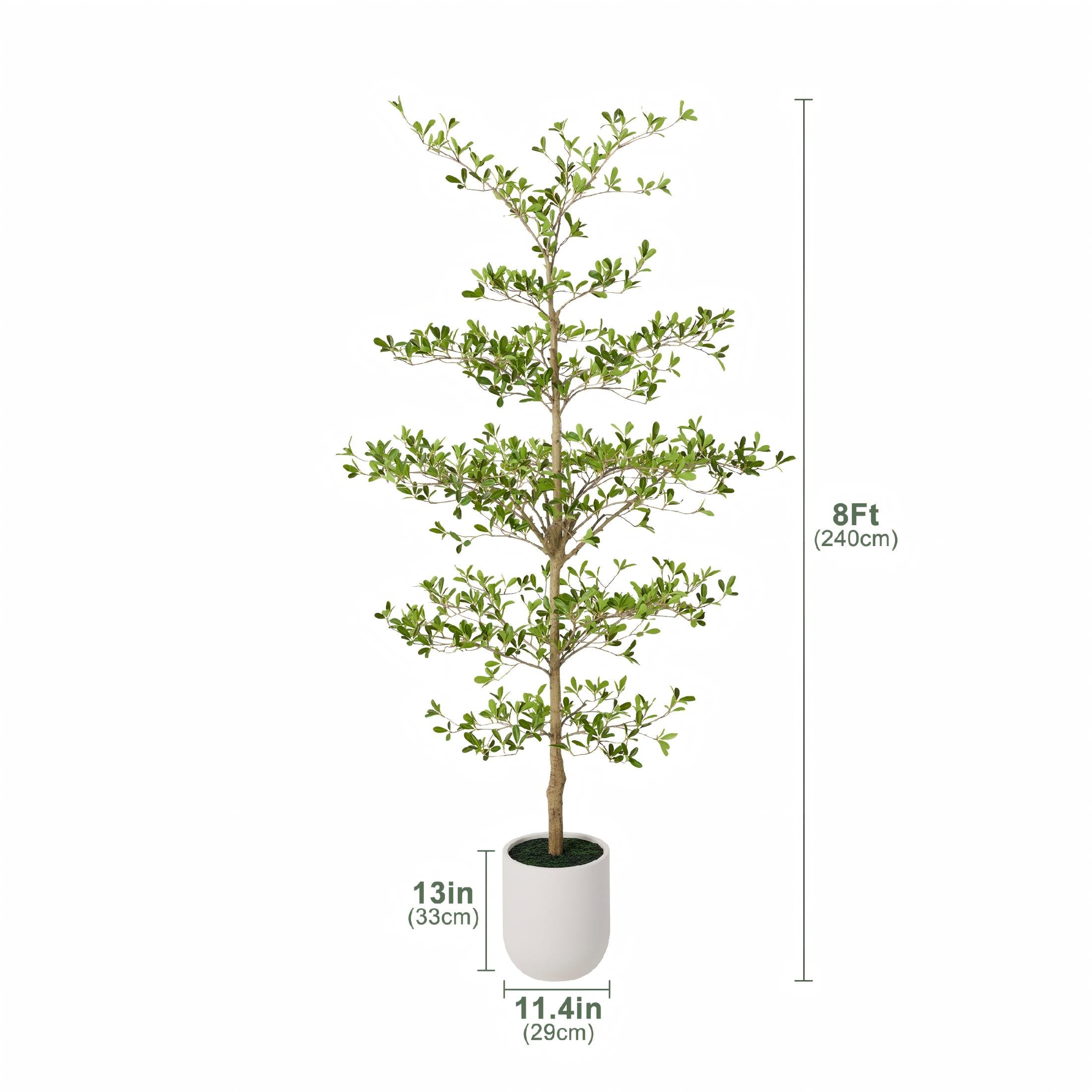 VeriNatural Artificial Black Olive Tree 7/8/9/10FT with White Planter, Faux Olive Tree for Indoor Outdoor Home Decor & Housewarming Gift(VN232)