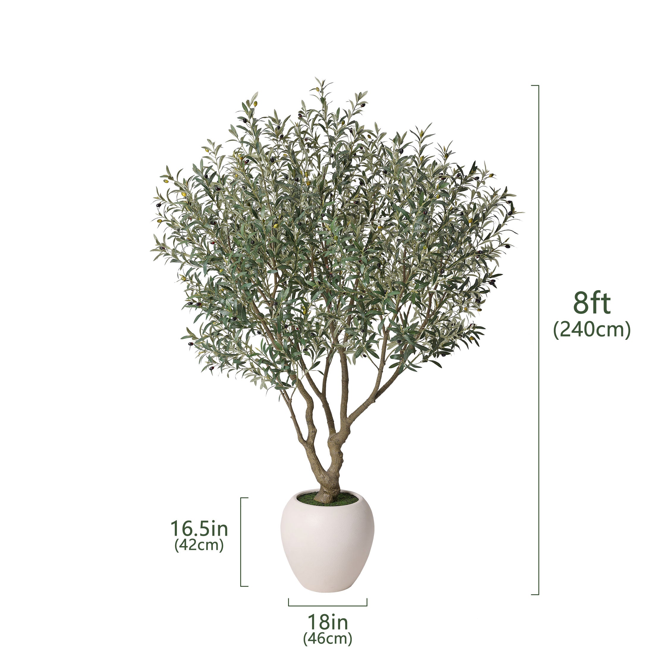 VeriNatural 6/7/8FT Artificial Olive Tree 🌿 Tall Faux Plant for Indoor & Outdoor Decor | Modern Home, Office & Patio Greenery (8FT-Pot Medium Available)(VN206)