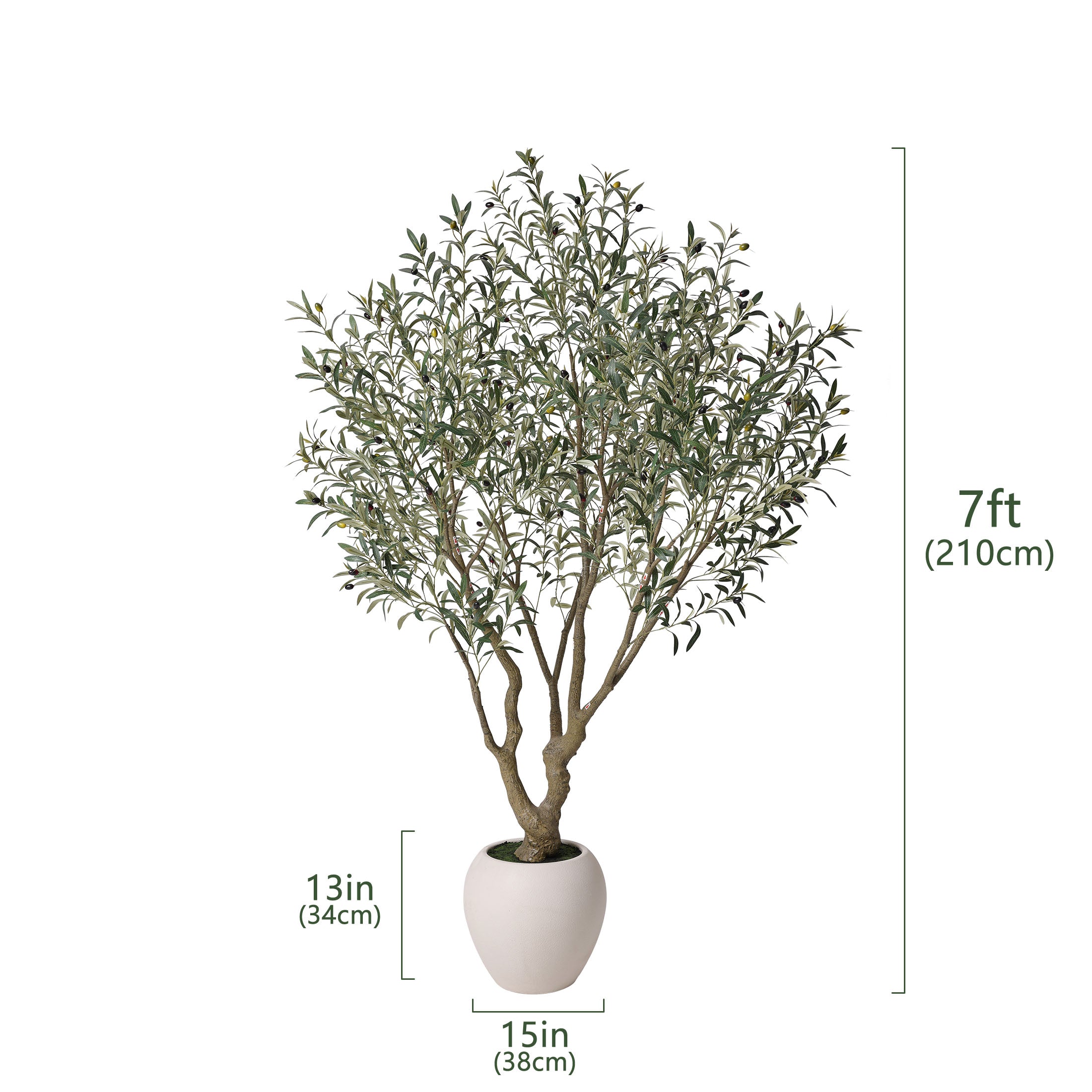 VeriNatural 6/7/8FT Artificial Olive Tree 🌿 Tall Faux Plant for Indoor & Outdoor Decor | Modern Home, Office & Patio Greenery (8FT-Pot Medium Available)(VN206)