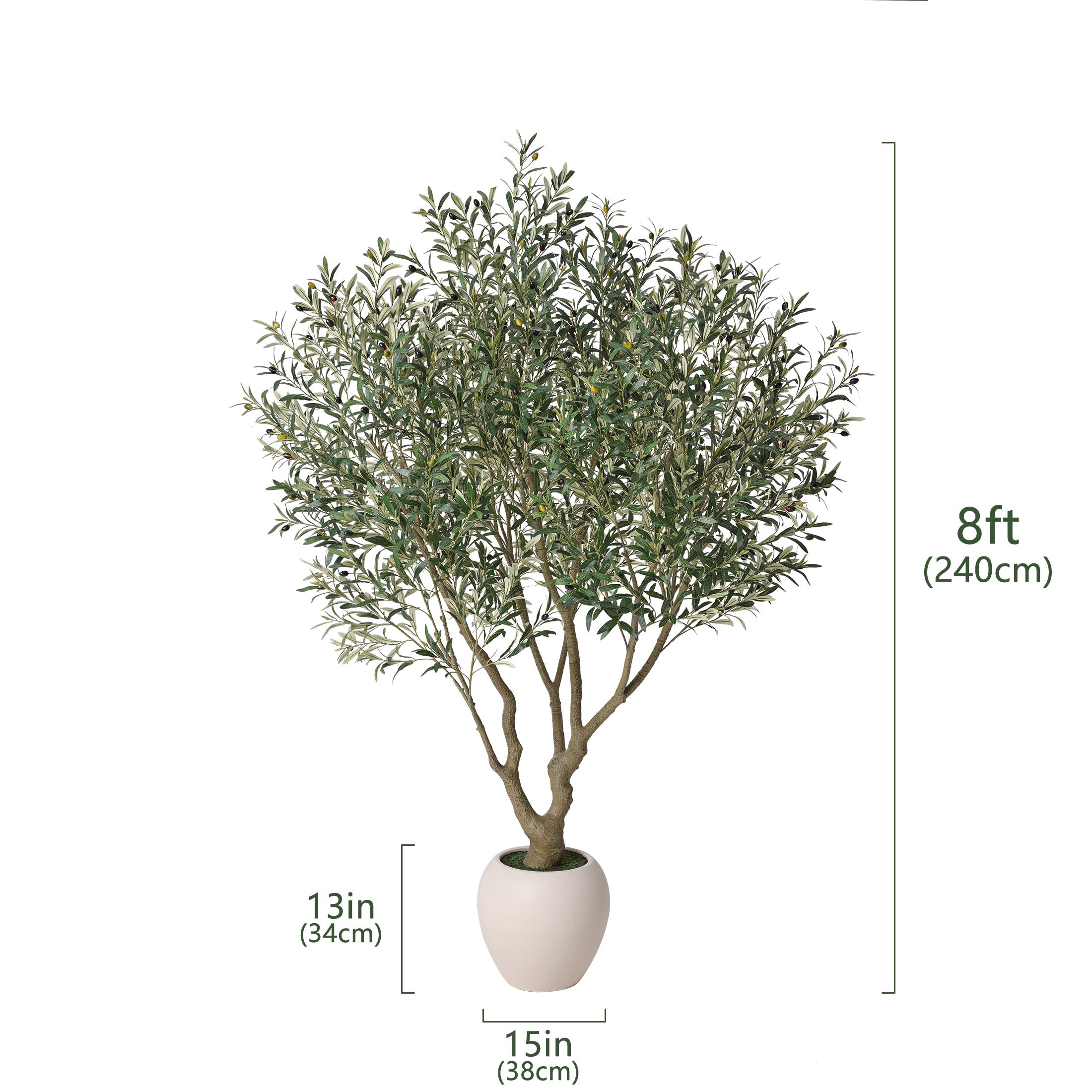 VeriNatural 6/7/8FT Artificial Olive Tree 🌿 Tall Faux Plant for Indoor & Outdoor Decor | Modern Home, Office & Patio Greenery (8FT-Pot Medium Available)(VN206)