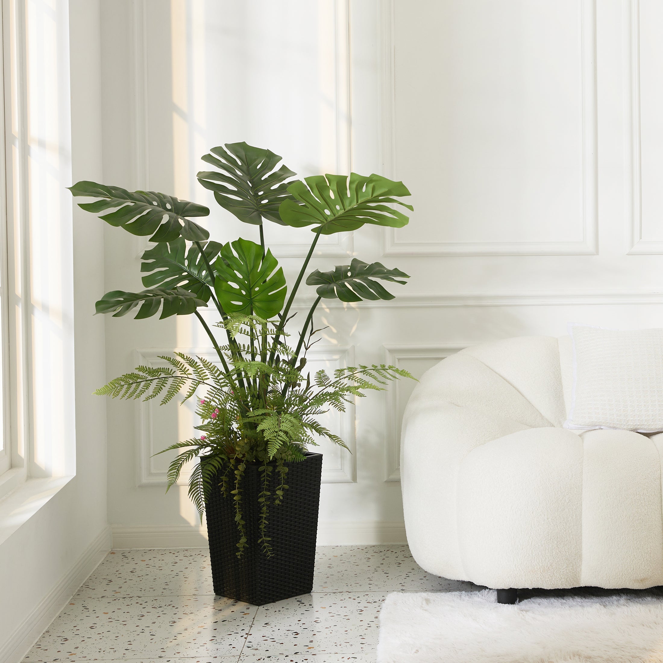 Mixed Fern and Monstera Deliciosa