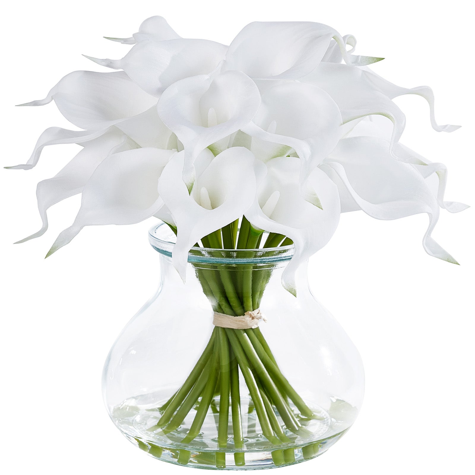 VeriNatural Realistic Silk Tulip/ Calla Lily  in Vase – Faux Flowers for Living Room, Table & Party Decoration
