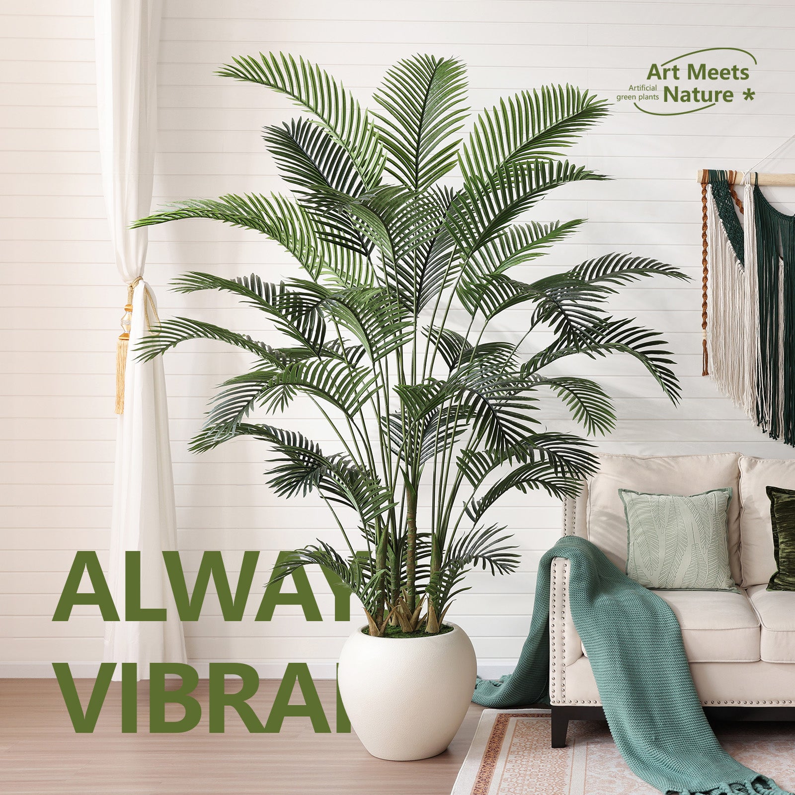 VeriNatural Artificial Palm Tree (6FT / 7FT / 8FT) – Realistic Faux Palm for Indoor & Outdoor Decor