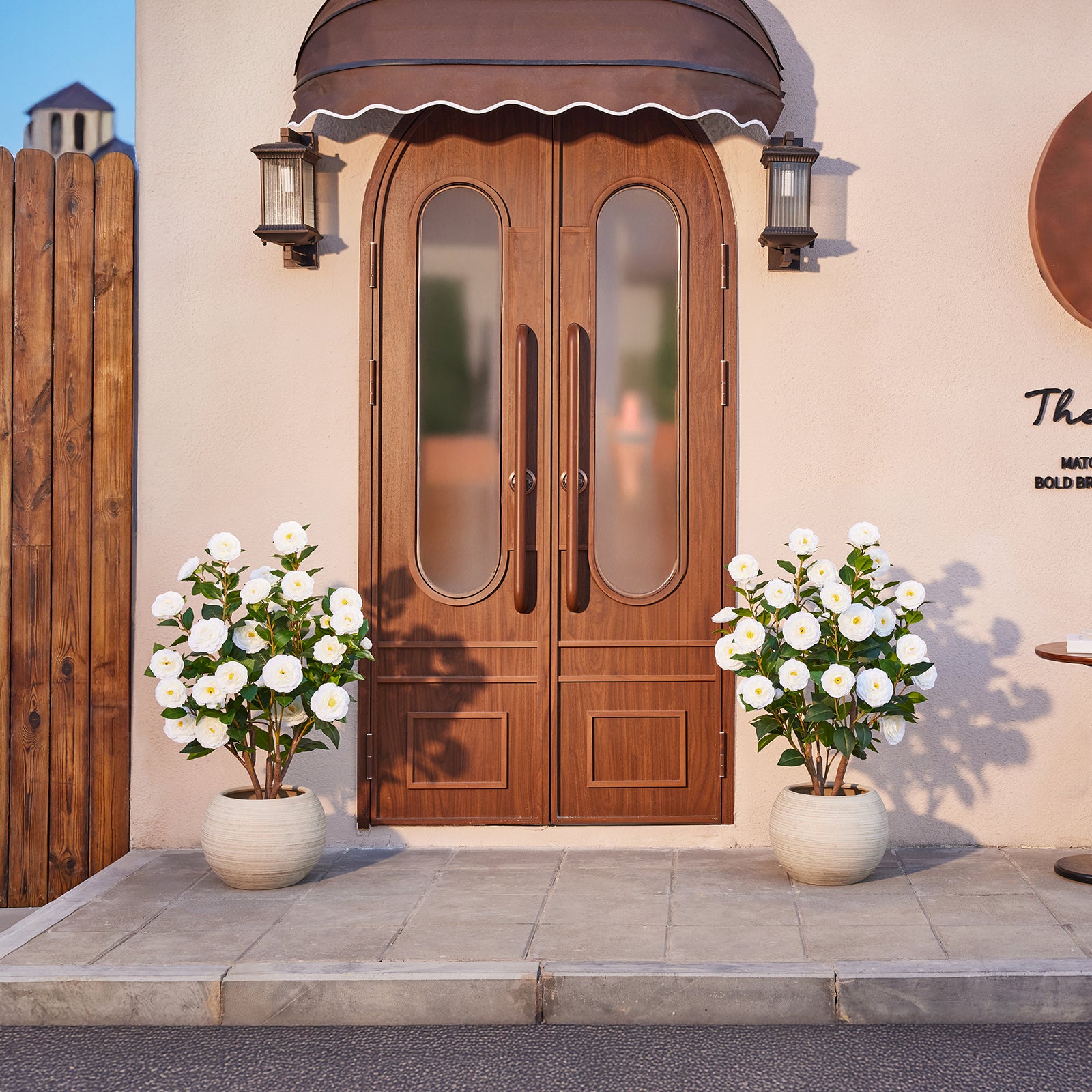 VeriNatural Artificial Camellia Tree – 3 ft UV-Resistant Outdoor Silk Flowers, Small Potted Set of 2, Perfect for Tabletop, Porch & Home Decor