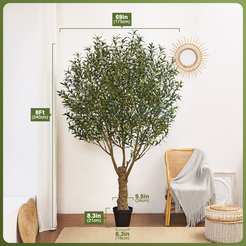 VeriNatural 5/6/7/8FT Artificial Olive Tree UV Resistant with Black Planter for Indoor & Outdoor（VN160）