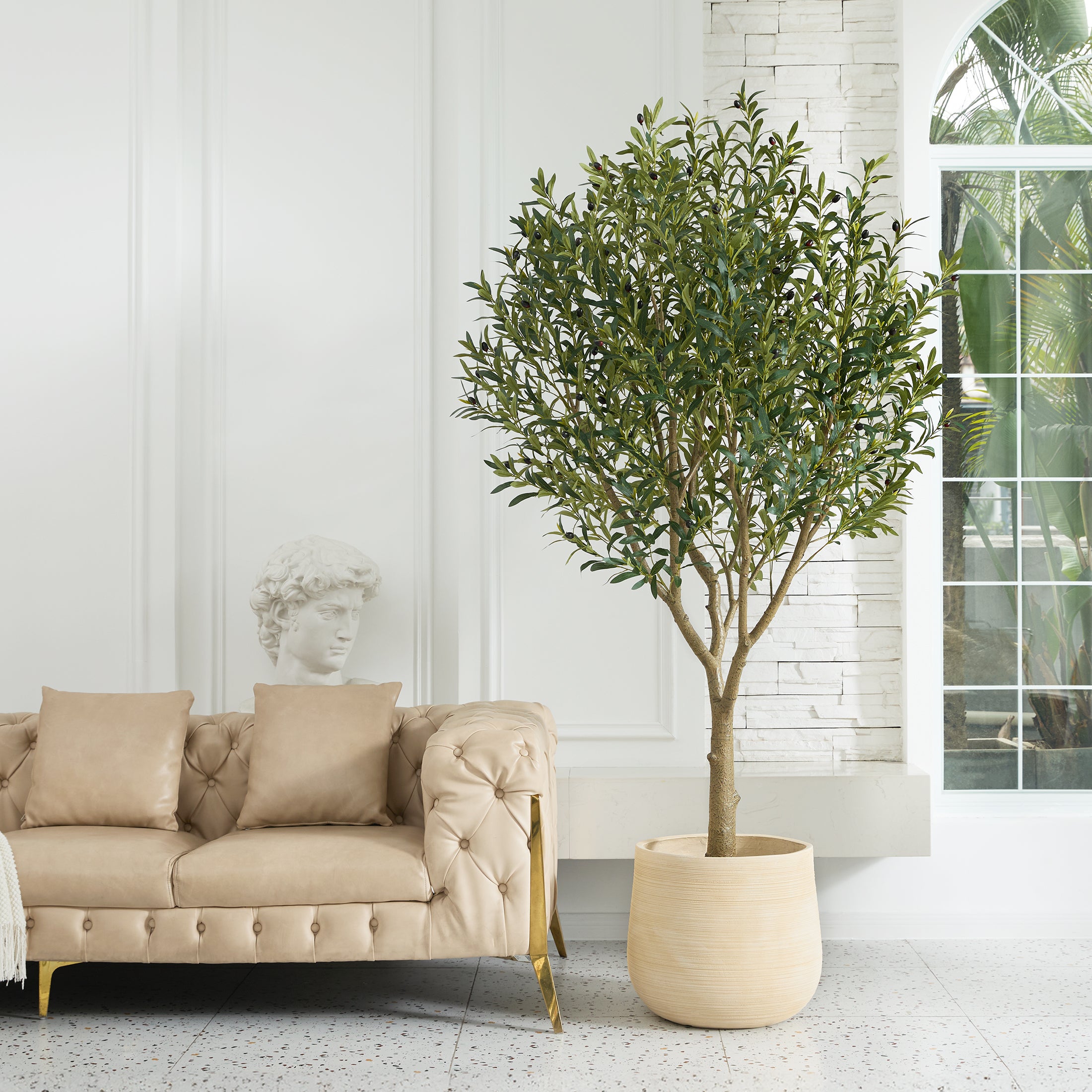 VeriNatural 5/6/7/8FT Artificial Olive Tree UV Resistant for Indoor &
