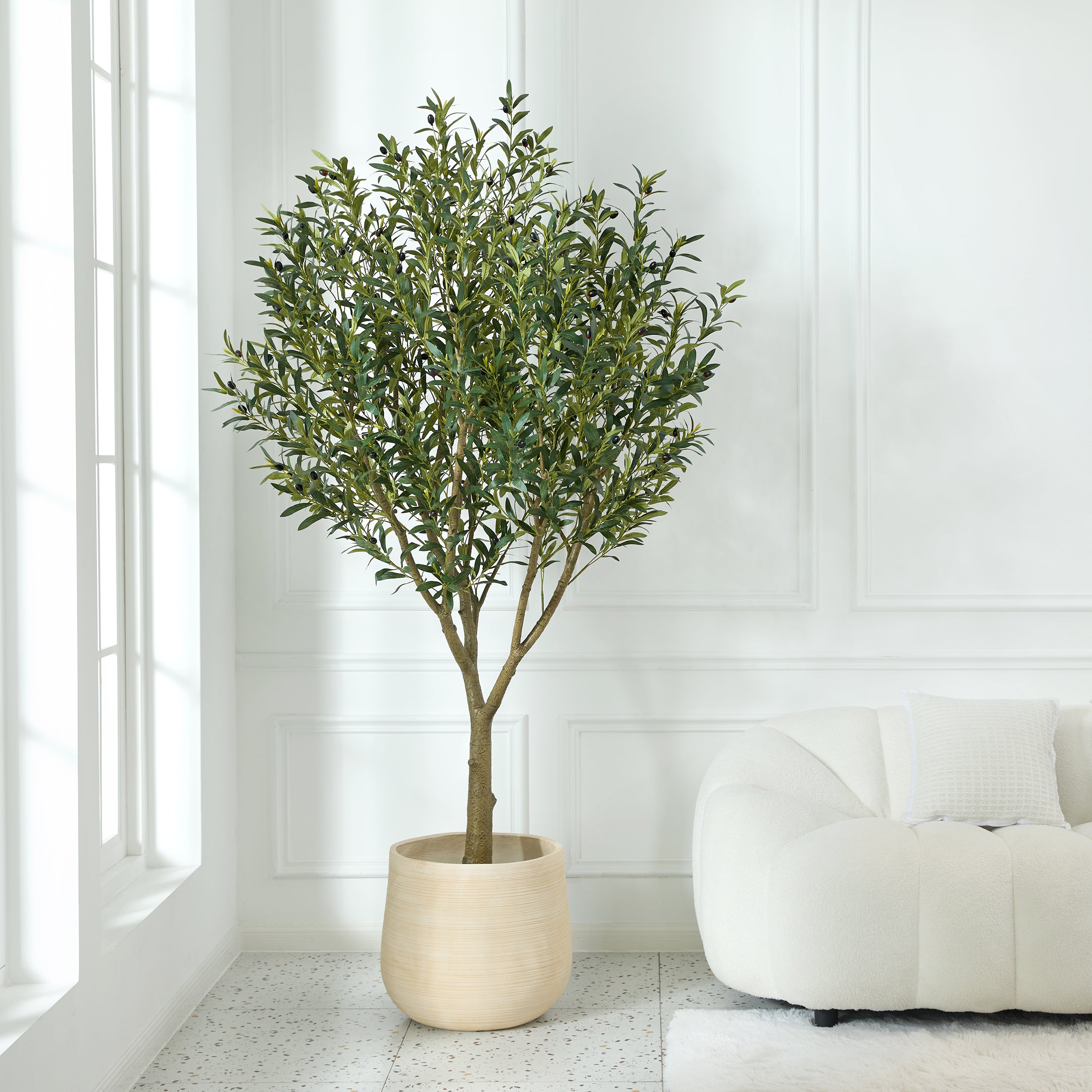 VeriNatural 5/6/7/8FT Artificial Olive Tree UV Resistant for Indoor &