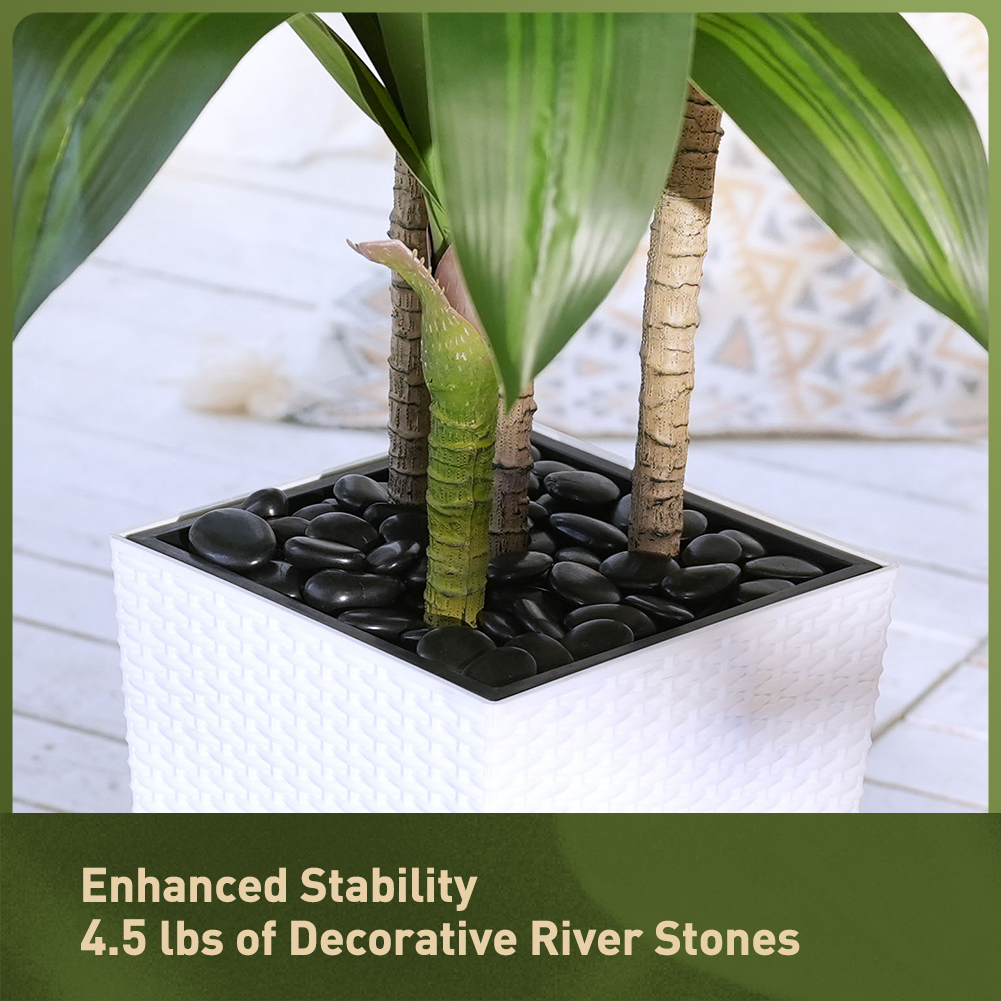 VeriNatural 5/6FT Artificial Dracaena Tree UV Resistant with Black Taper Planter for Indoor & Outdoor  (VN127)
