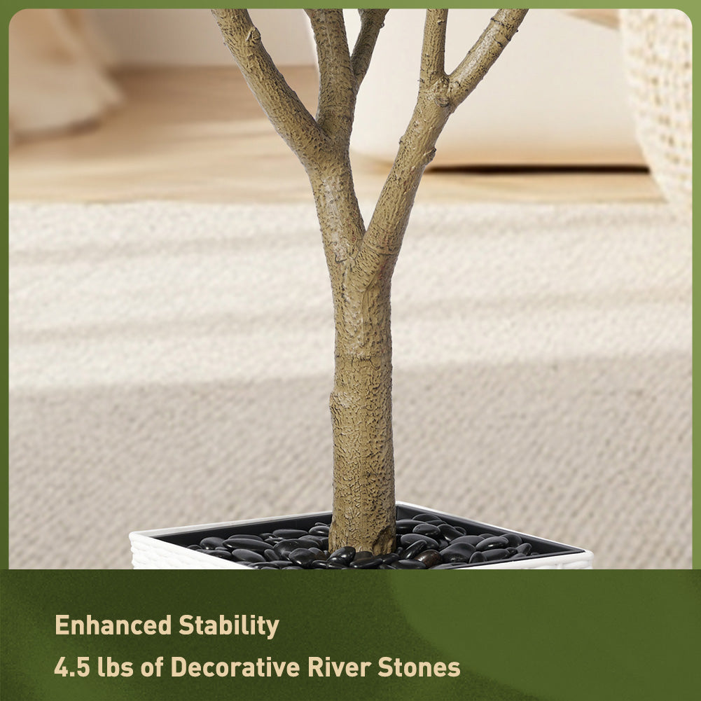 VeriNatural 5/6/7/8FT Artificial Olive Tree UV Resistant with Black Taper Planter for Indoor & Outdoor（VN156）