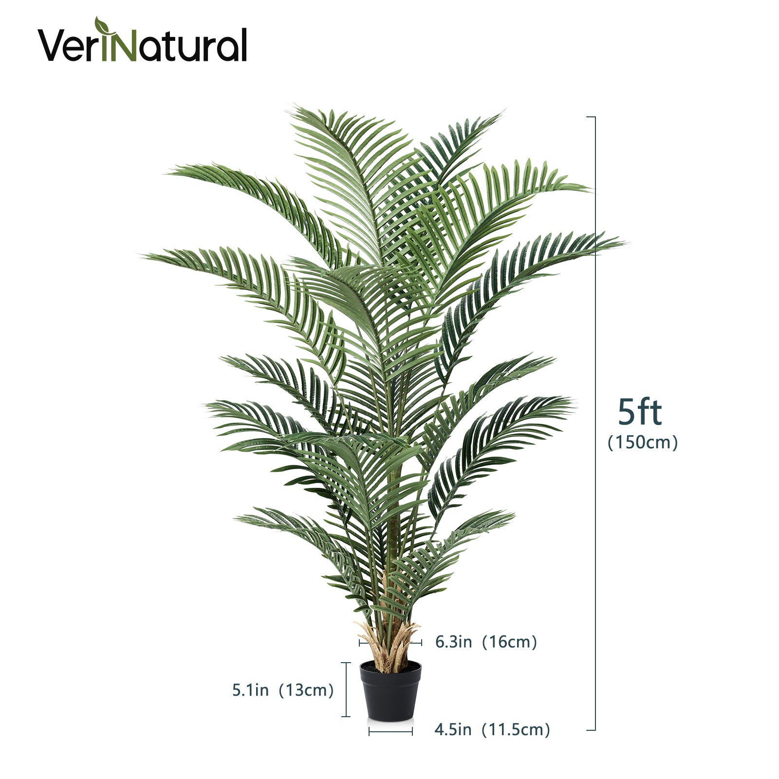 VeriNatural 4/5/6FT UV Resistant Artificial Plam Tree for Indoor & Outdoor (1/2-Pack)（VN125）