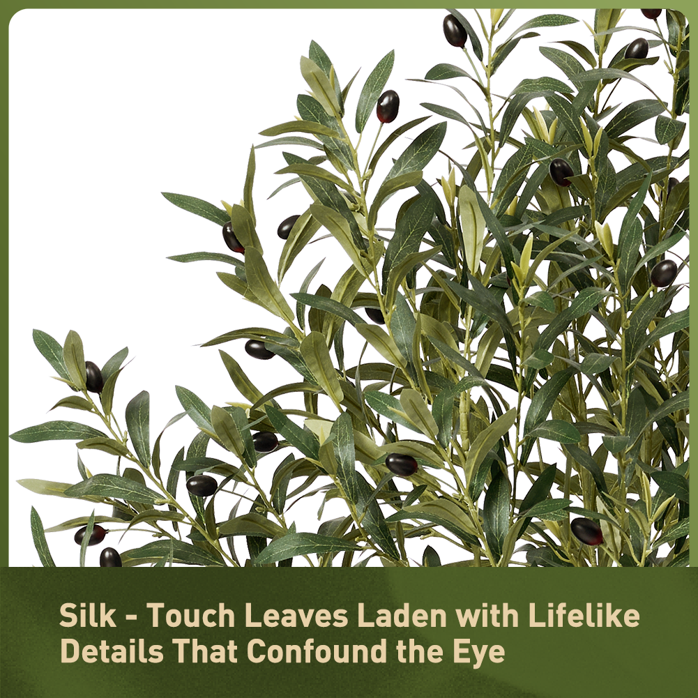 VeriNatural 5/6FT Artificial Olive Tree UV Resistant with Black Taper Planter for Indoor & Outdoor （VN132）