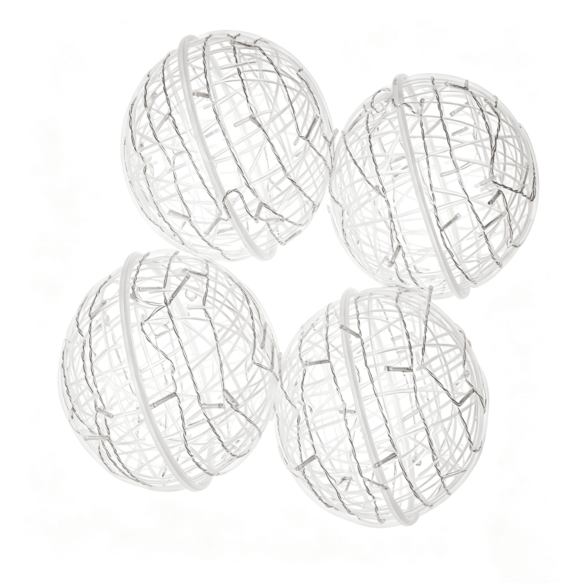 DR.Planzen 4 Pack 8in Christmas Ball Lights Outdoor, Hanging Globe Lights, Sphere Tree Lights, Warm White LED Lights - 160 LEDs, 8 Modes for Yard Porch Patio Home