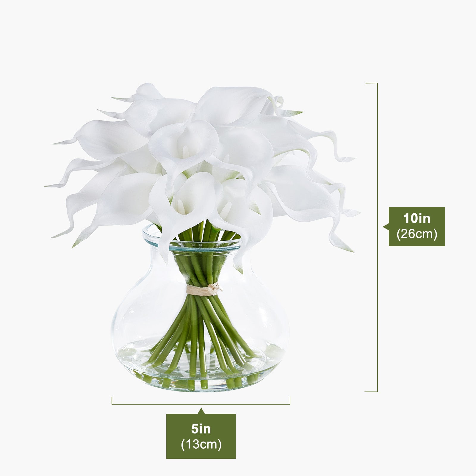 VeriNatural Realistic Silk Tulip/ Calla Lily  in Vase – Faux Flowers for Living Room, Table & Party Decoration