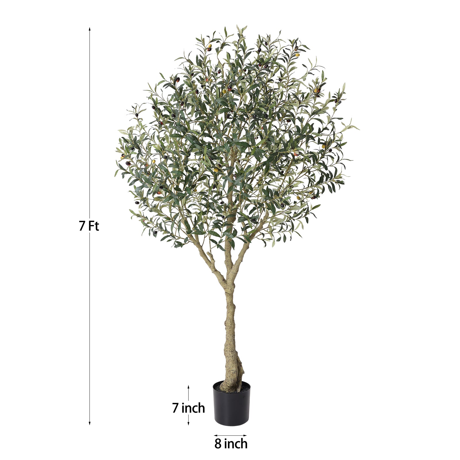VeriNatural 7FT Artificial Olive Tree  Lifelike Faux Plant in Pot | Living Room & Office Decor