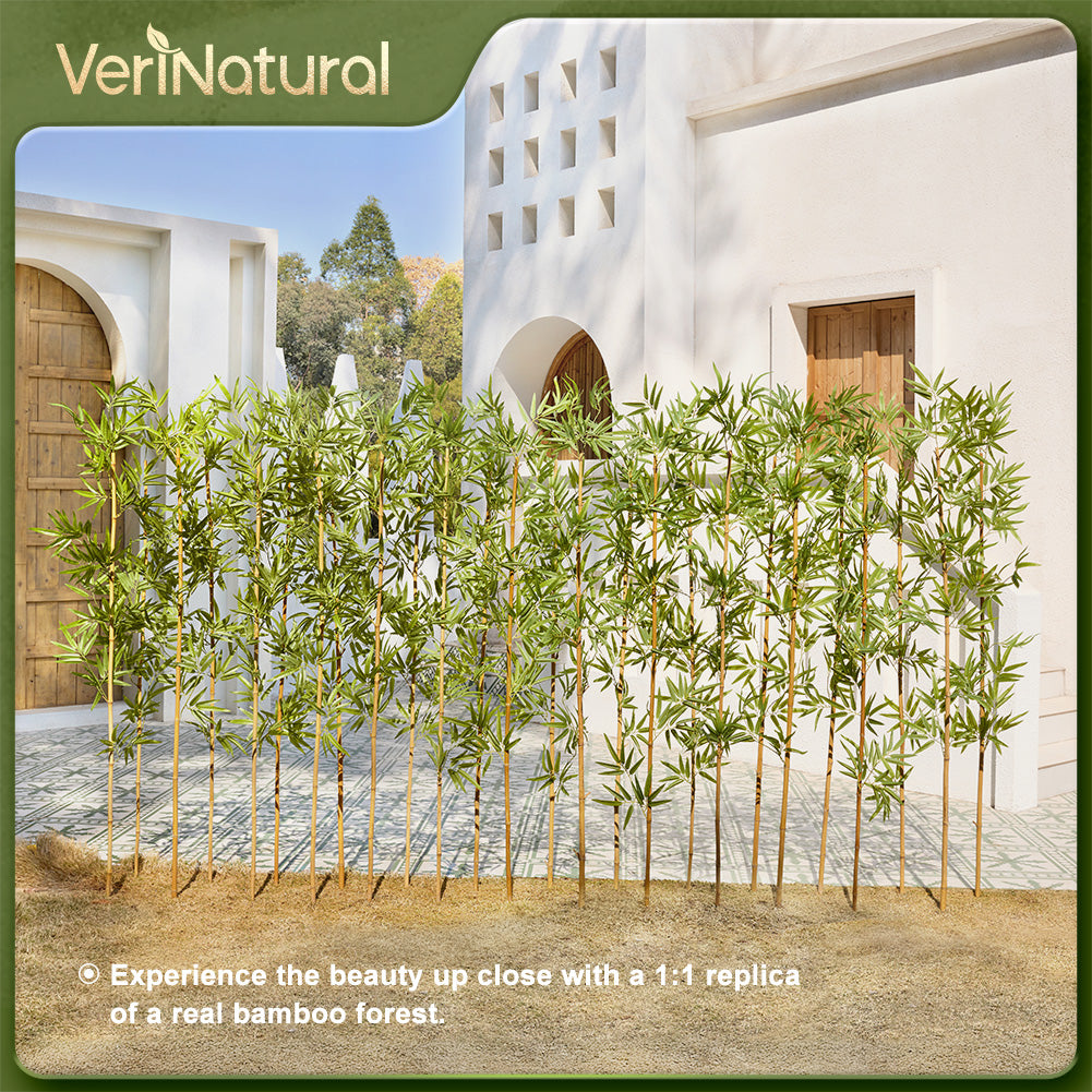 VeriNatural 6FT Artificial Bamboo Tree, 24-Stem Faux Bamboo Plant with Natural Stalks, UV Resistant, Lifelike Indoor & Outdoor Greenery (VN144)