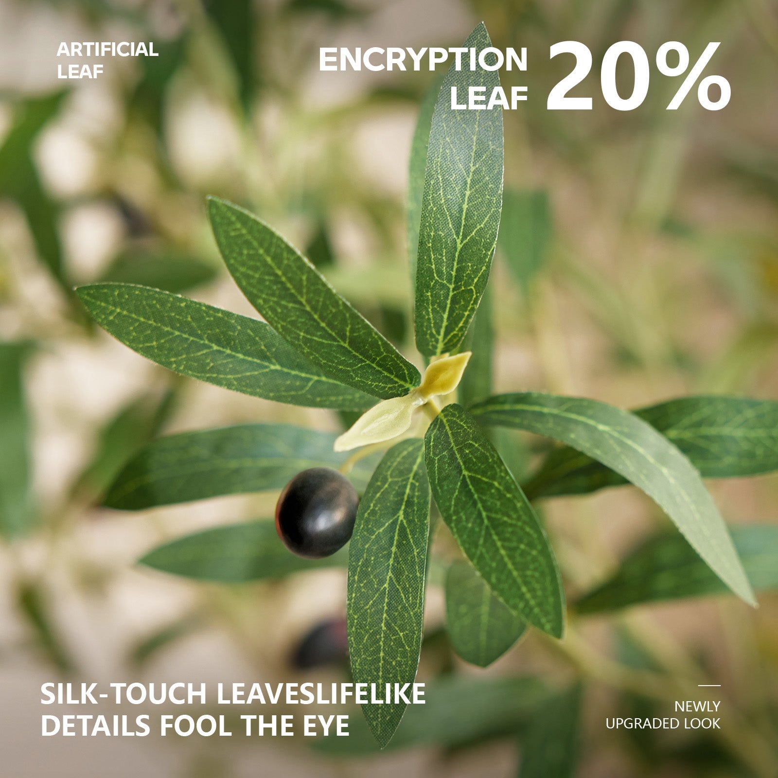 VeriNatural 6/7/8FT Artificial Olive Tree Indoor – Faux Olive Tree with Natural Wood Trunk, Lifelike Fake Plant with White Planter Included, Realistic Artificial Plants for Home, Office & Living Room Decor (VN249)