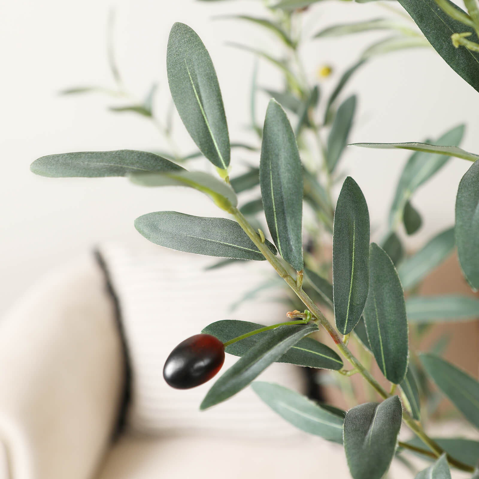 VeriNatural 5/6/7FT Many Branches And Leaves Artificial Olive Tree with White Planter for Indoor