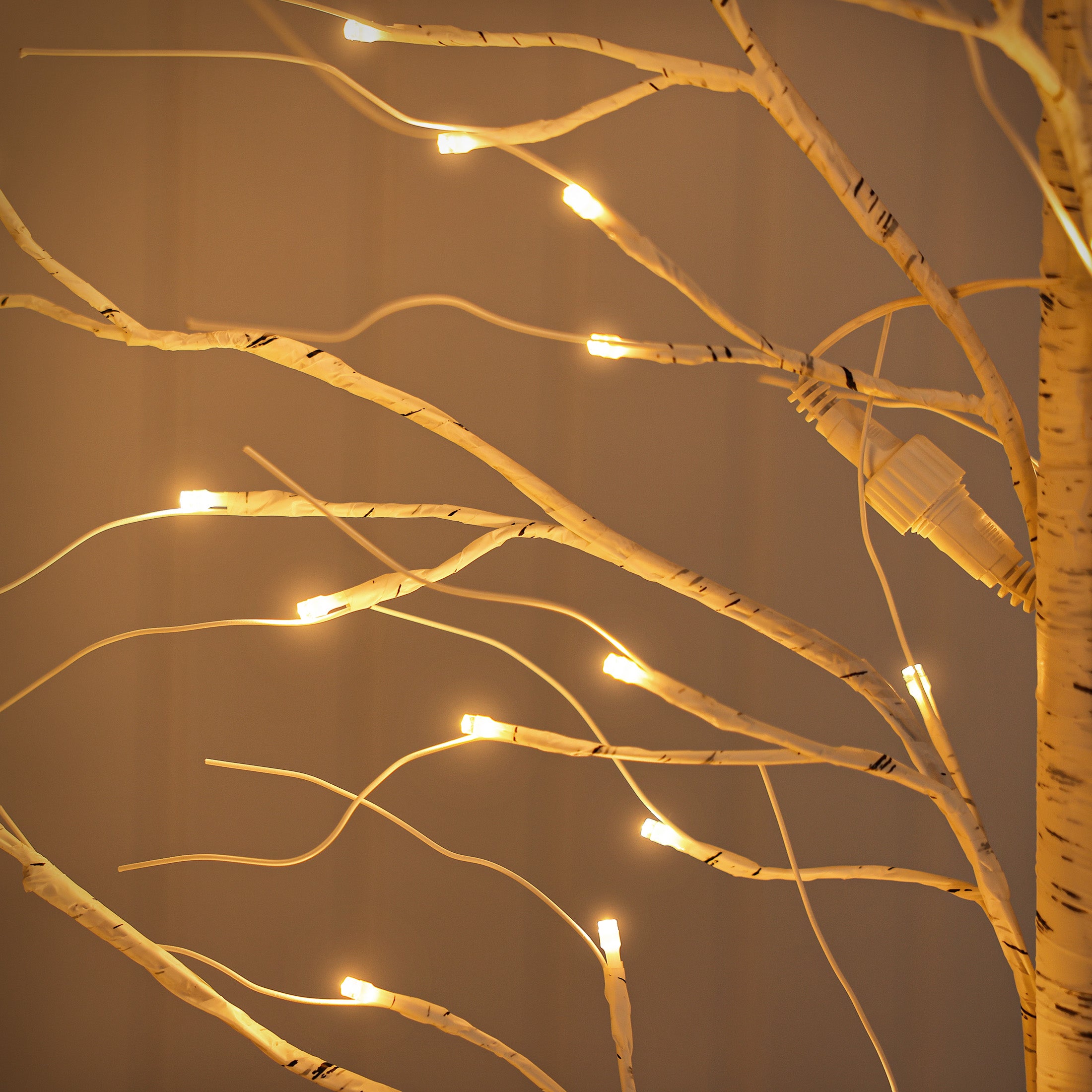 VeriNatural LED Birch Tree Light Set – 4FT/5FT/6FT Pre-Lit Artificial Trees with Warm White Plug-In Lights, Indoor & Outdoor Christmas, Holiday, Wedding & Party Decor (3-Pack)