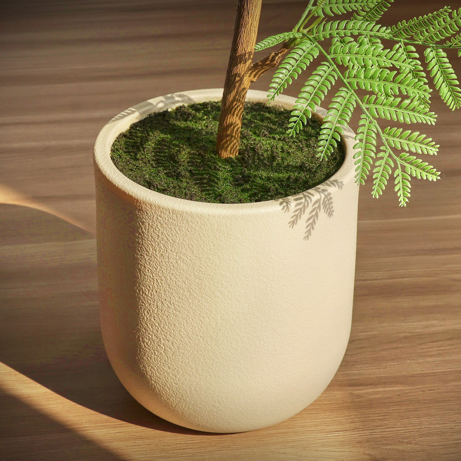 VeriNatural 7FT Artificial Jacaranda Tree in White Planter – Tall Faux Indoor Tree for Modern Home Decor（VN226）