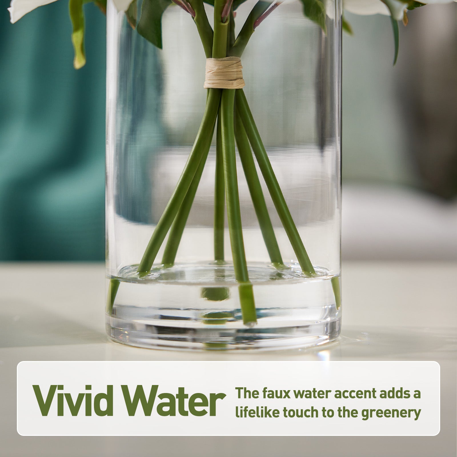 VeriNatural Pink or White Peony Bouquet – 6 Stems, 6 Realistic Blooms in Cylinder Vase with Faux Water, 10.6" Tall Home & Office Decor