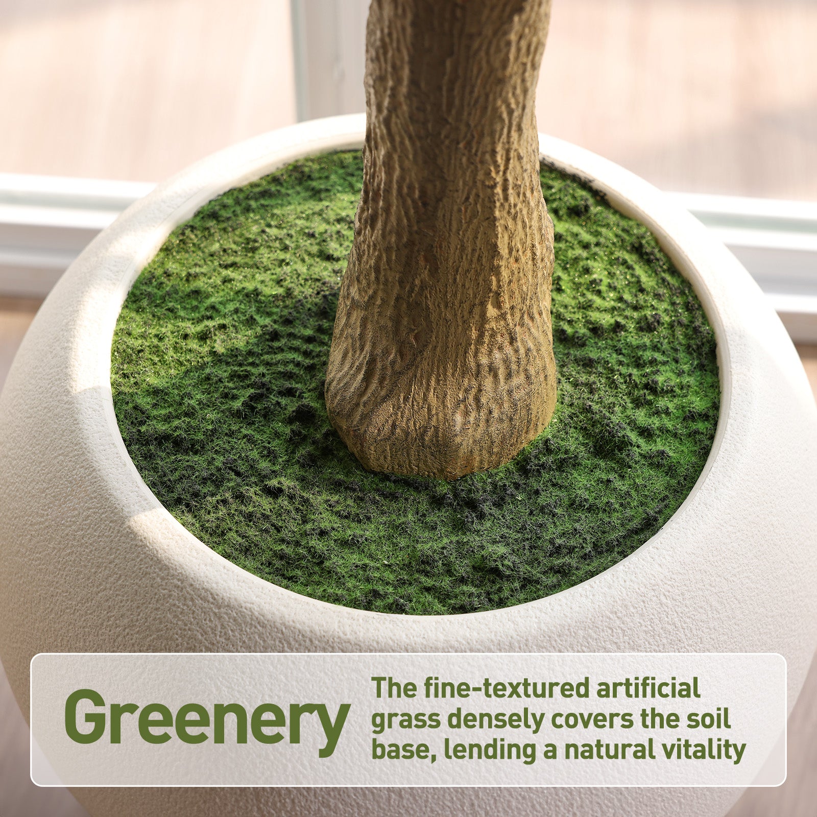 VeriNatural 8FT Artificial Olive Tree Indoor – Large Tall Faux Olive Tree with 18” White Round Planter, Full & Lush Fake Plant for Living Room, Office, Bedroom & Home Decor（VN210）