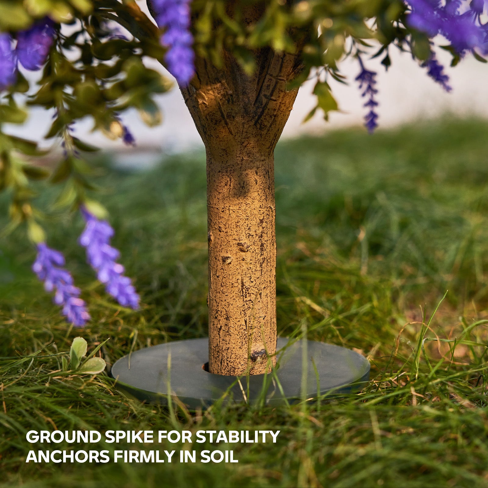 VeriNatural Artificial Lavender Topiary Ball – UV Resistant Outdoor Boxwood Décor with Ground Spike (15” / 19”, Single or Set of 2